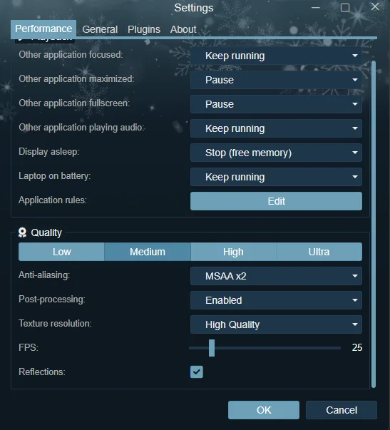 Wallpaper Engine quality settings