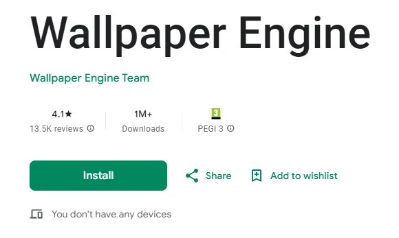 Official Wallpaper Engine listing for Android