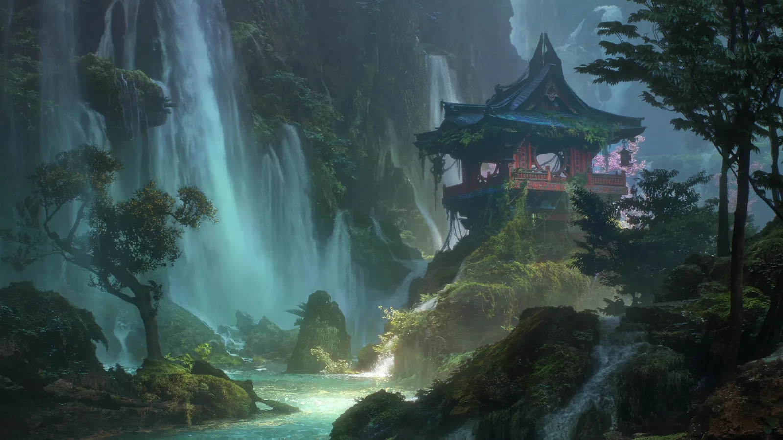 Abandoned Temple Waterfalls