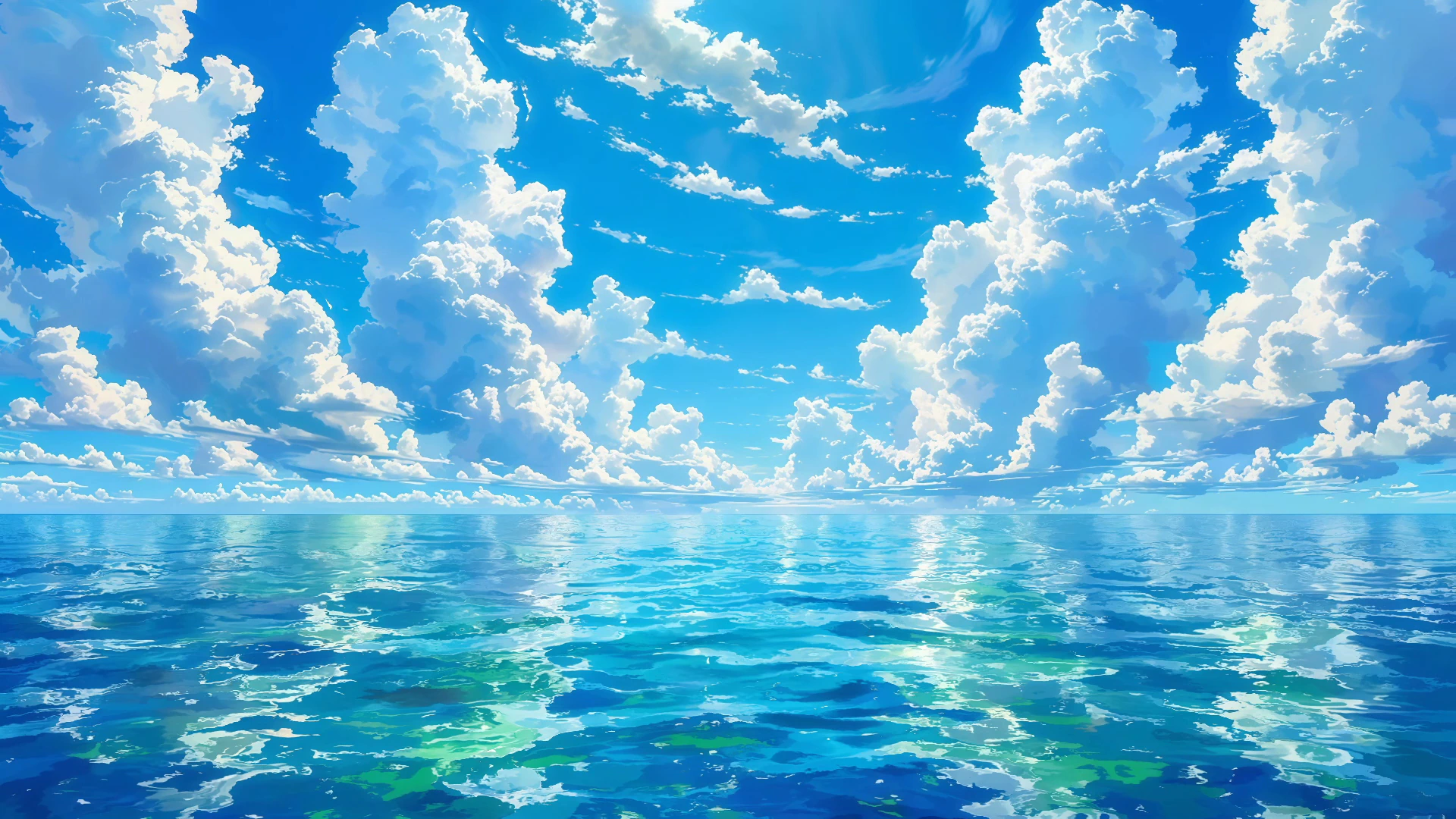 Kümülüs Bulutlarının Altında Anime Denizi
