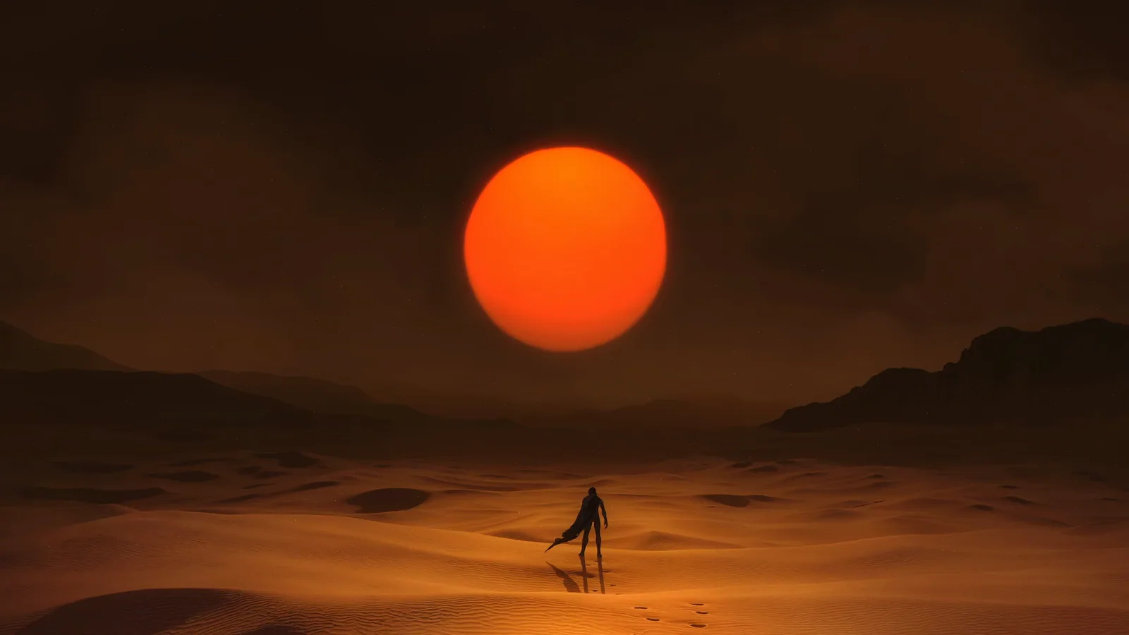 Arrakis Red Sun | Dune wallpaper preview