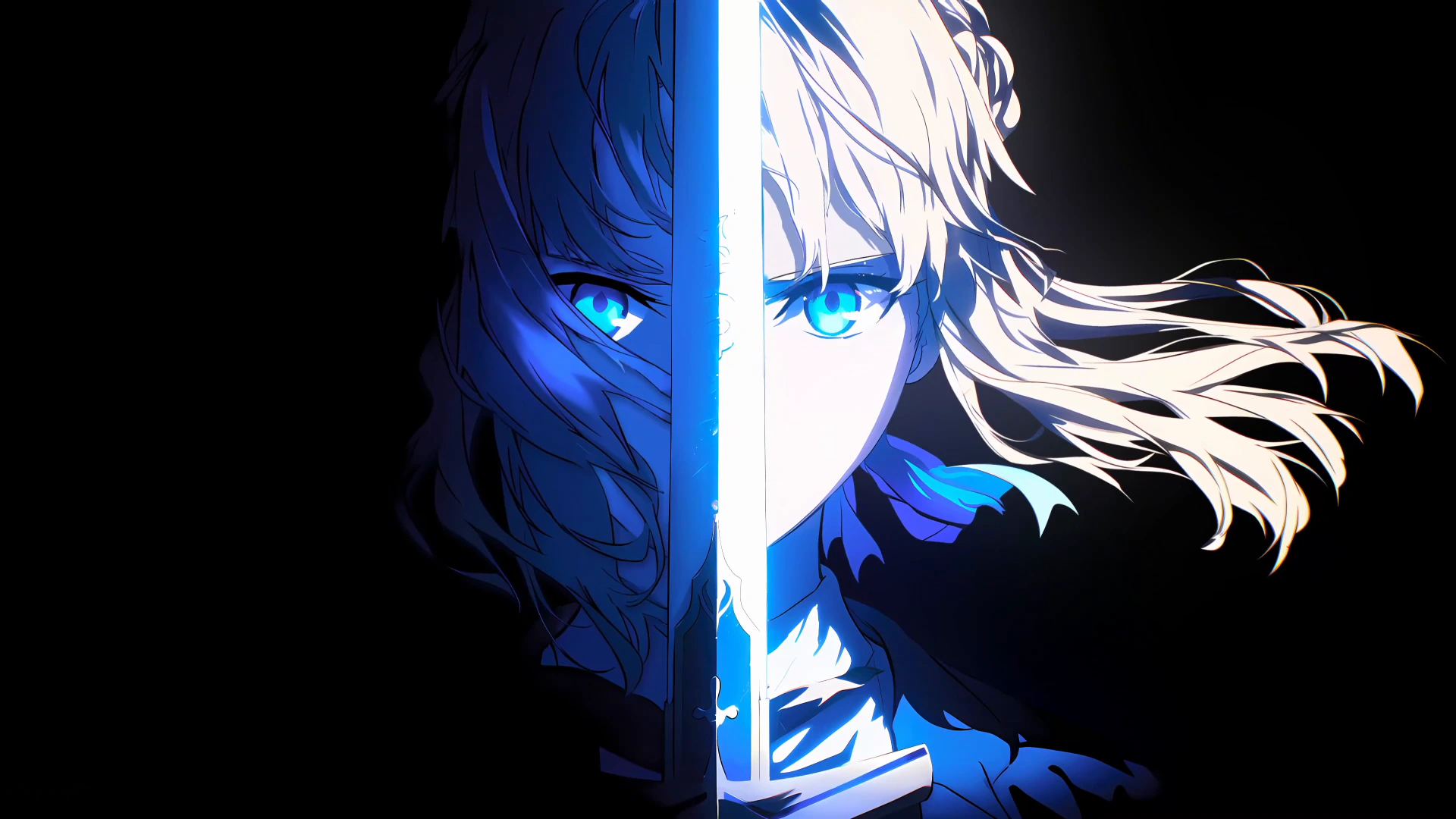 Artoria Pendragon in Blue Light - Fate