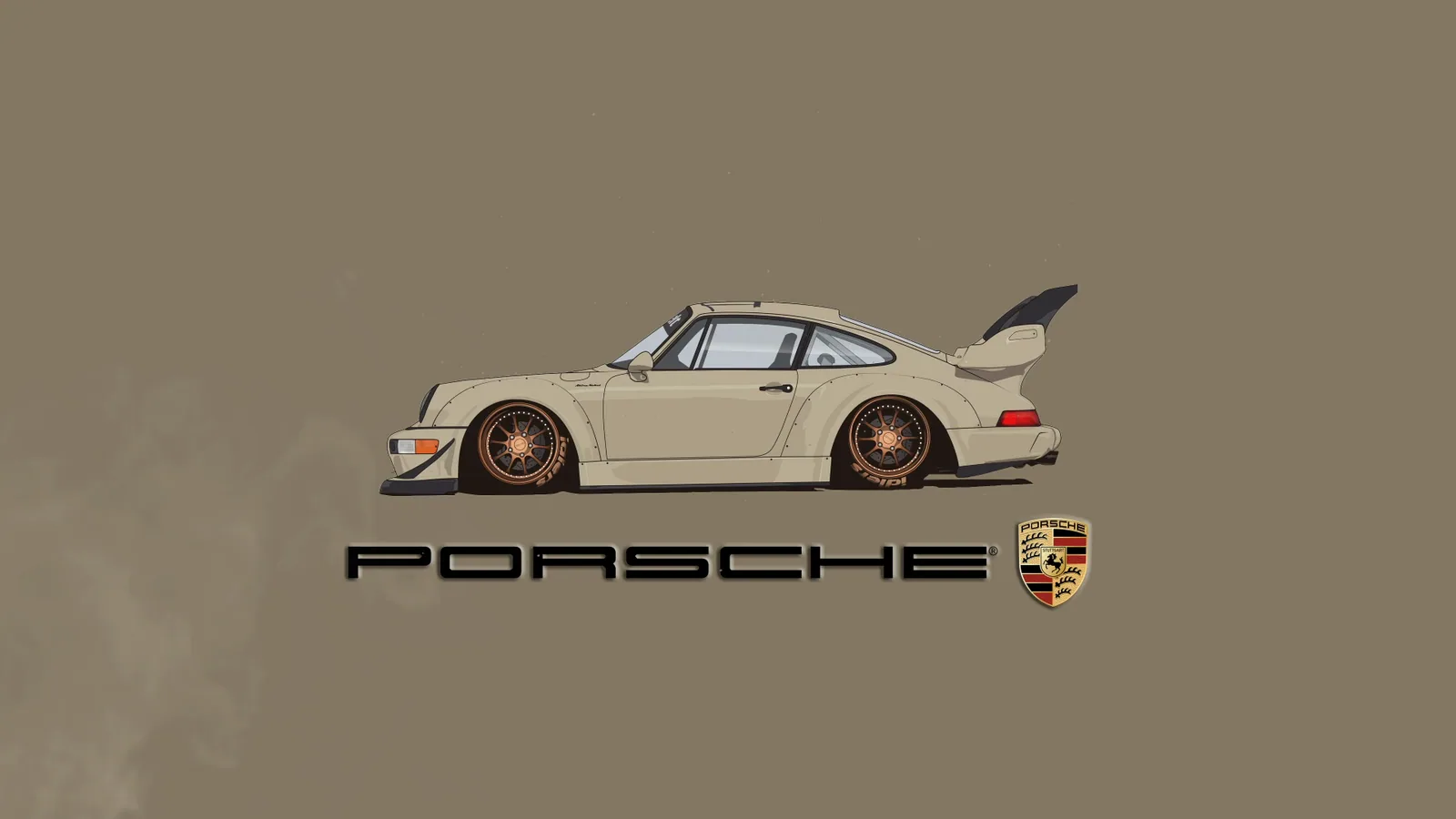 Beige RWB Porsche 964 Poster