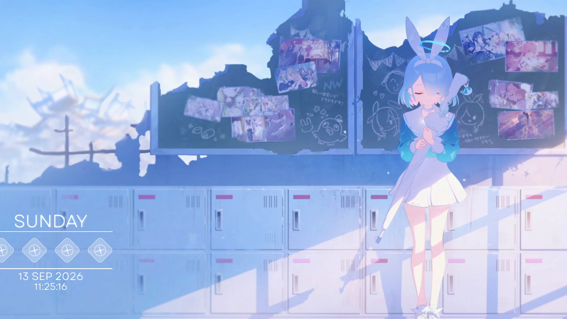 Blue Archive Girl by School Lockers