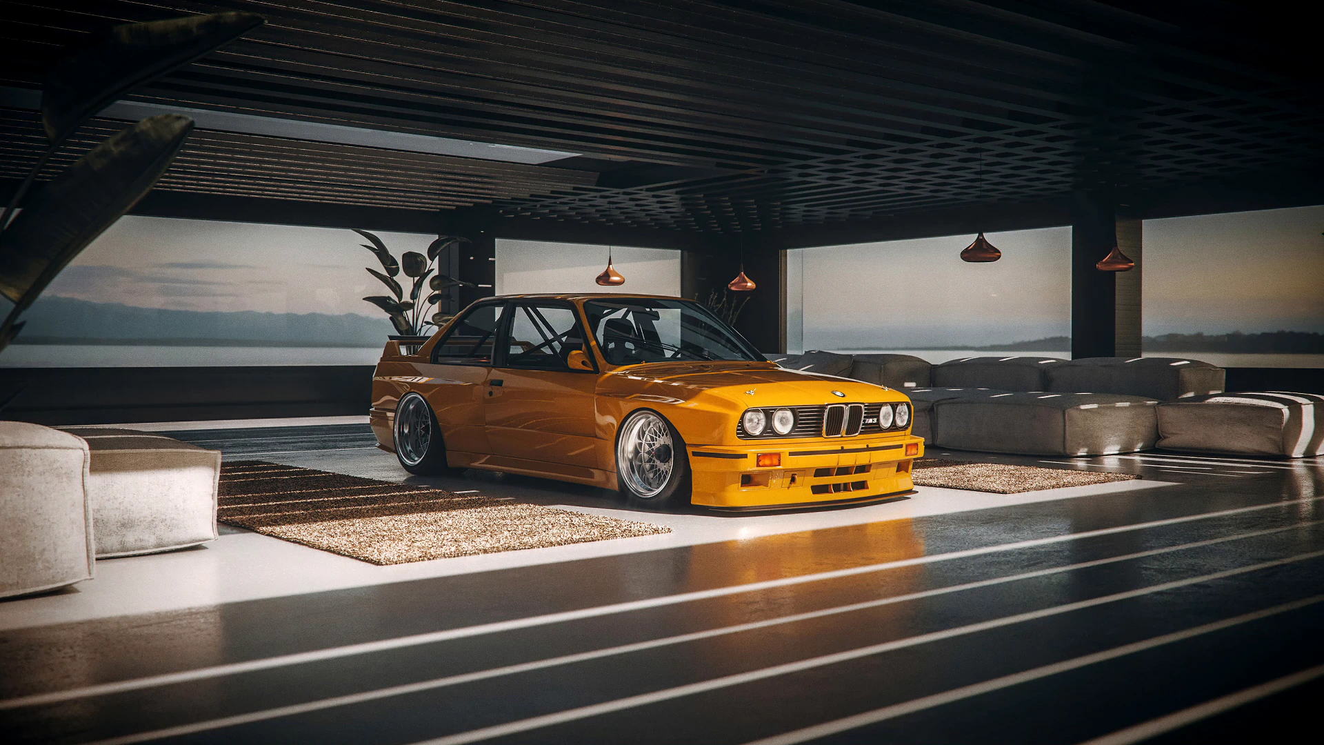 BMW M3 E30 in a Modern Garage
