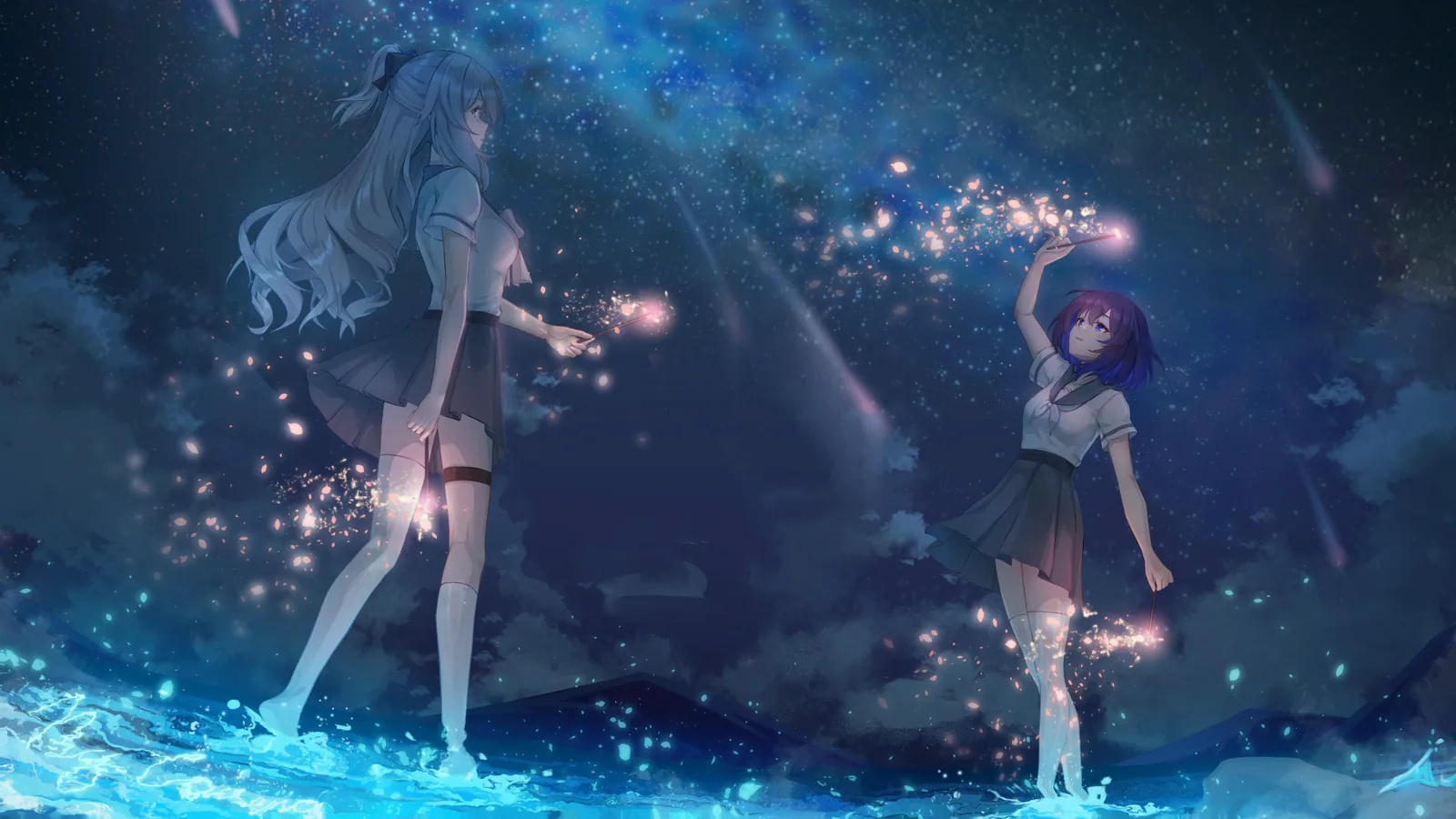Bronya and Seele Beneath Blue Water - Honkai Impact 3rd
