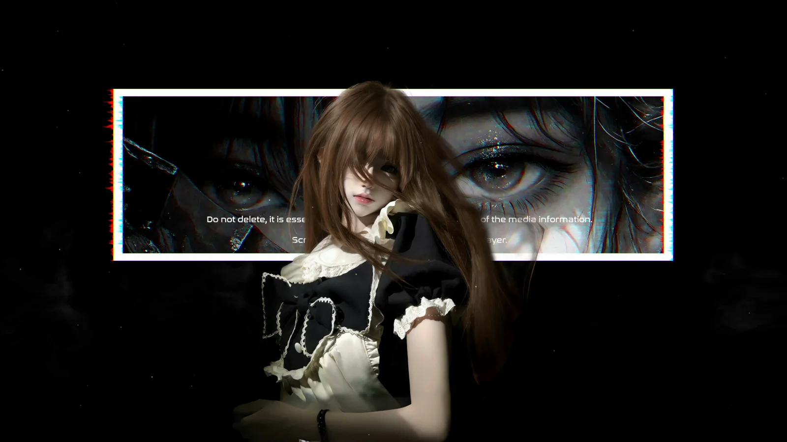 Brown-Haired Goth Anime Girl wallpaper preview