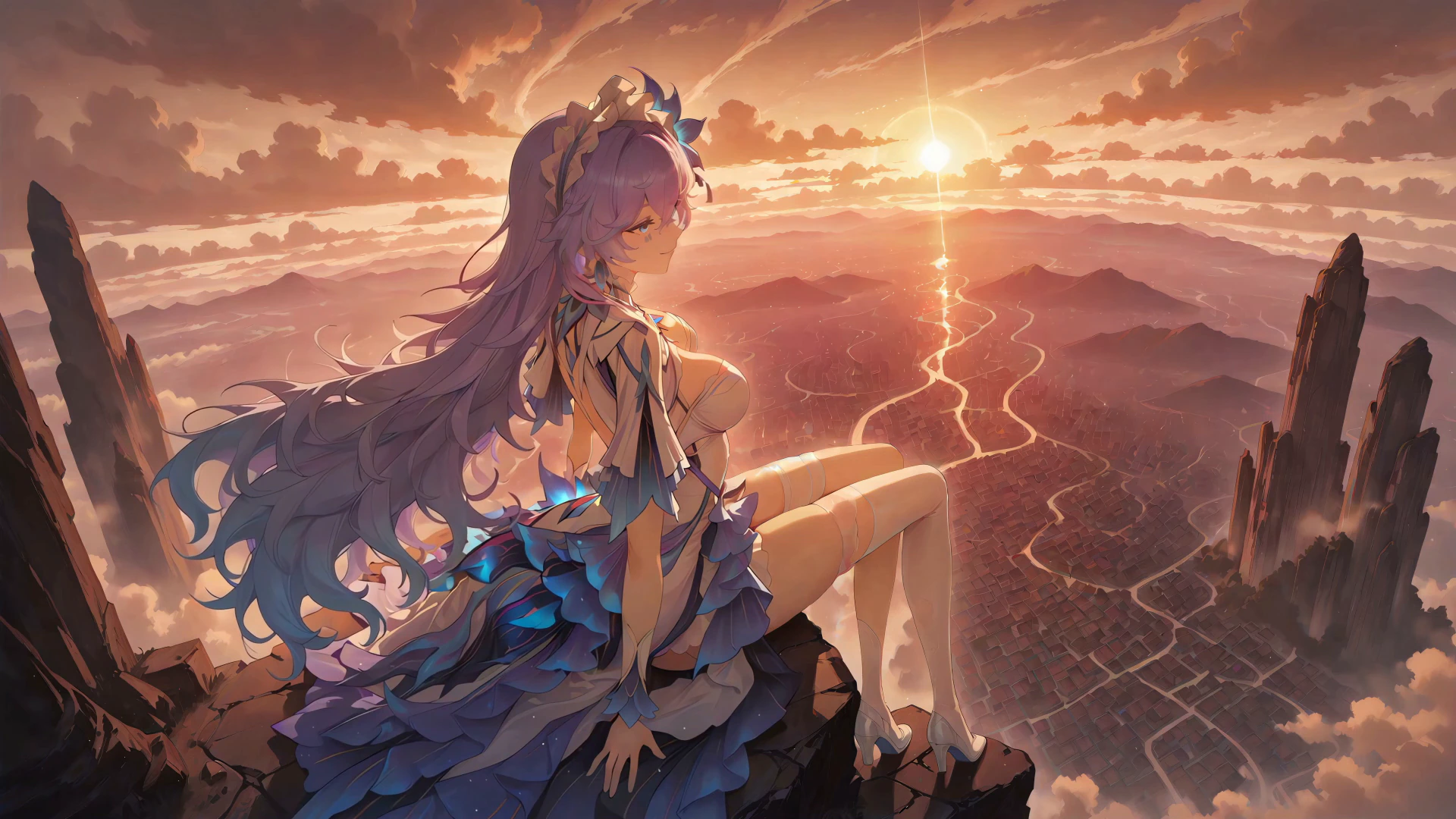 Cantarella Overlooking a Mountain Sunset - Wuthering Waves