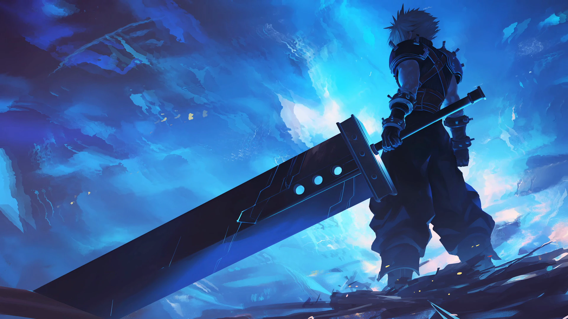 Cloud Strife with the Buster Sword