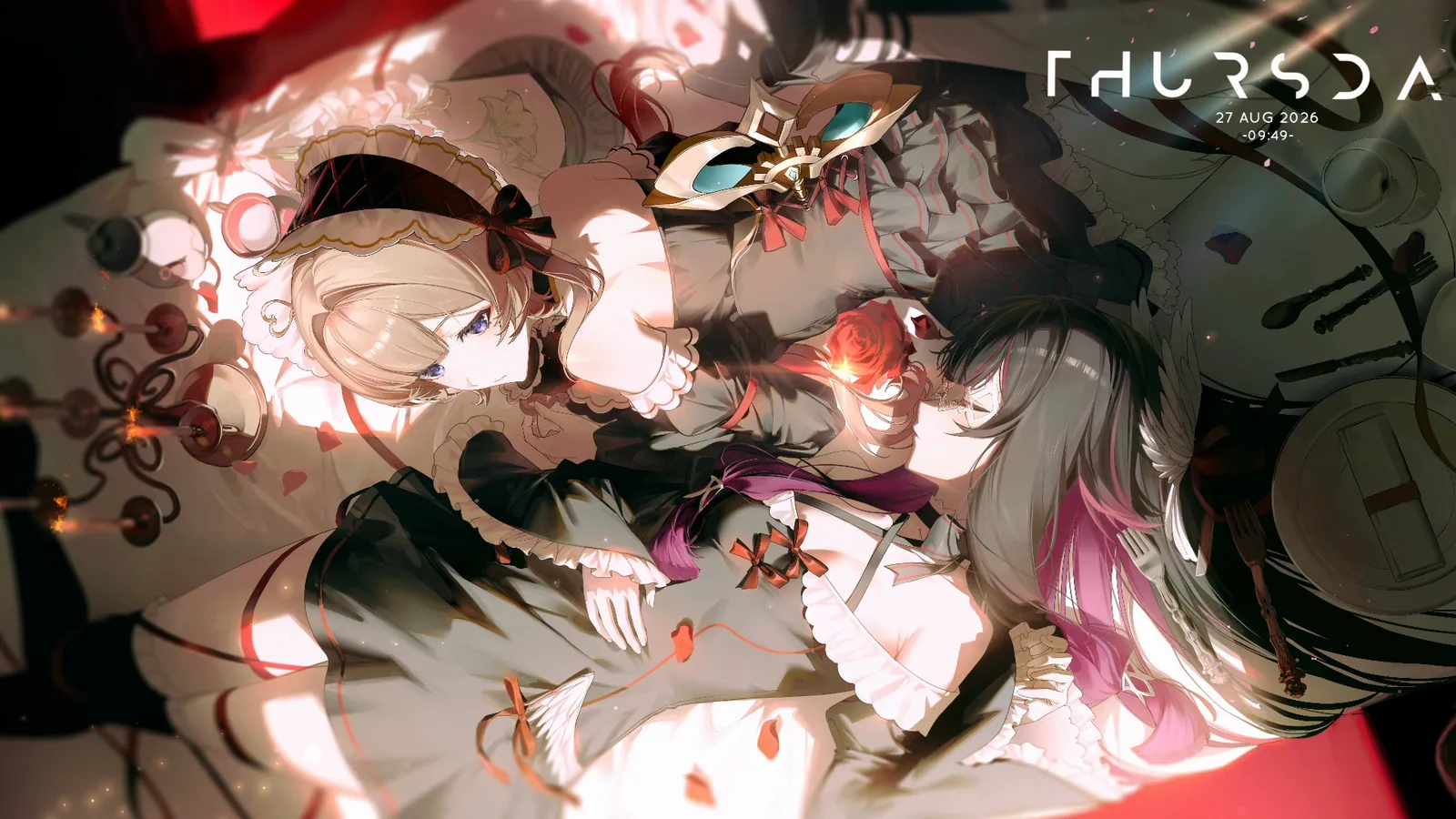 Columbina and Sandrone in a Floral Collage - Genshin Impact