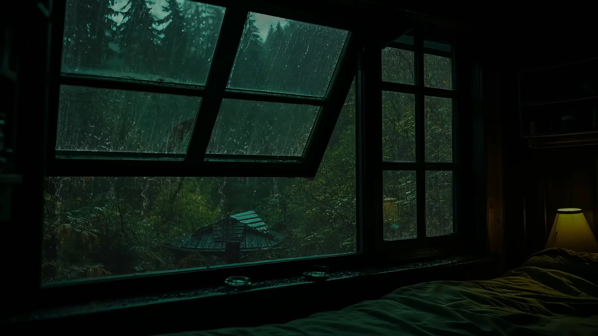 Cozy Rain on Bedroom Windows