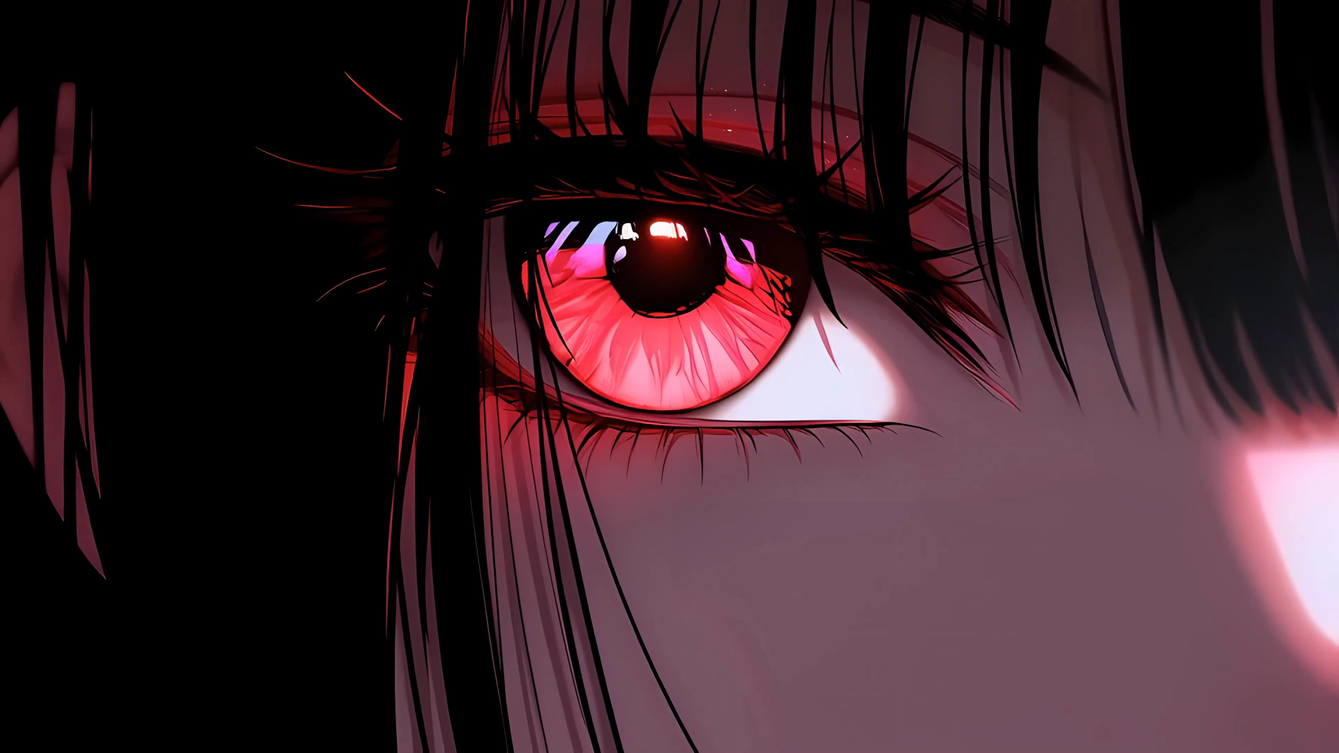 Crimson Eye Anime Close-Up