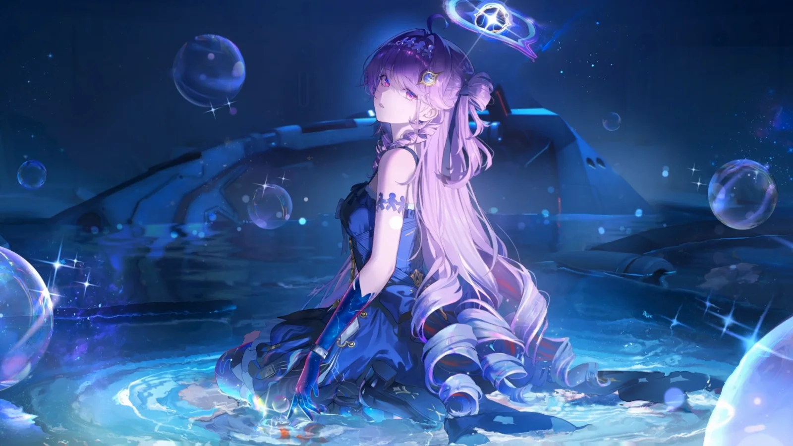Danya in Blue Cosmic Light wallpaper preview