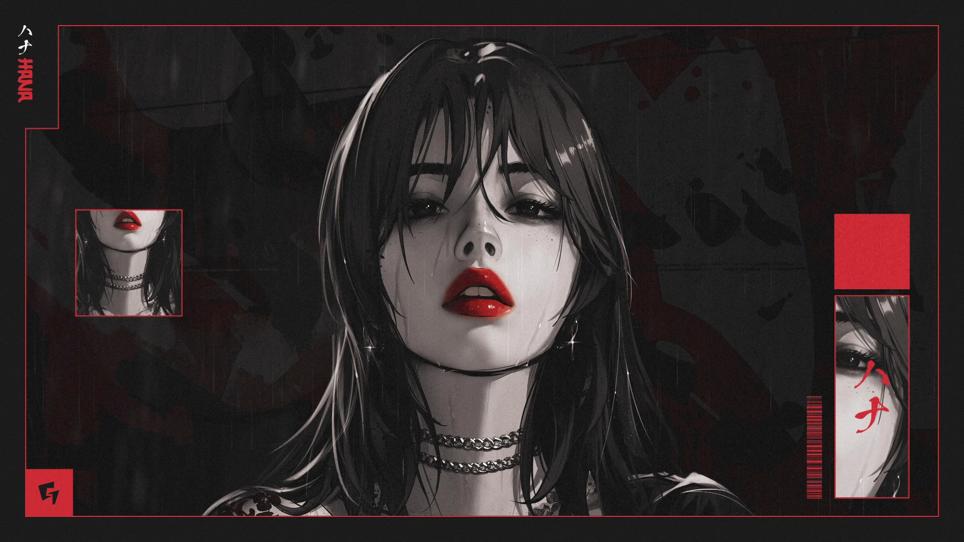 Dark Portrait with Red Lips
