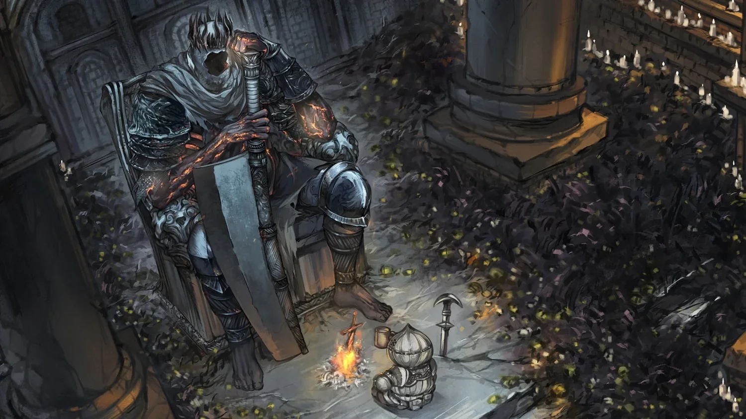Dark Souls - Yhorm and Siegward Reunion