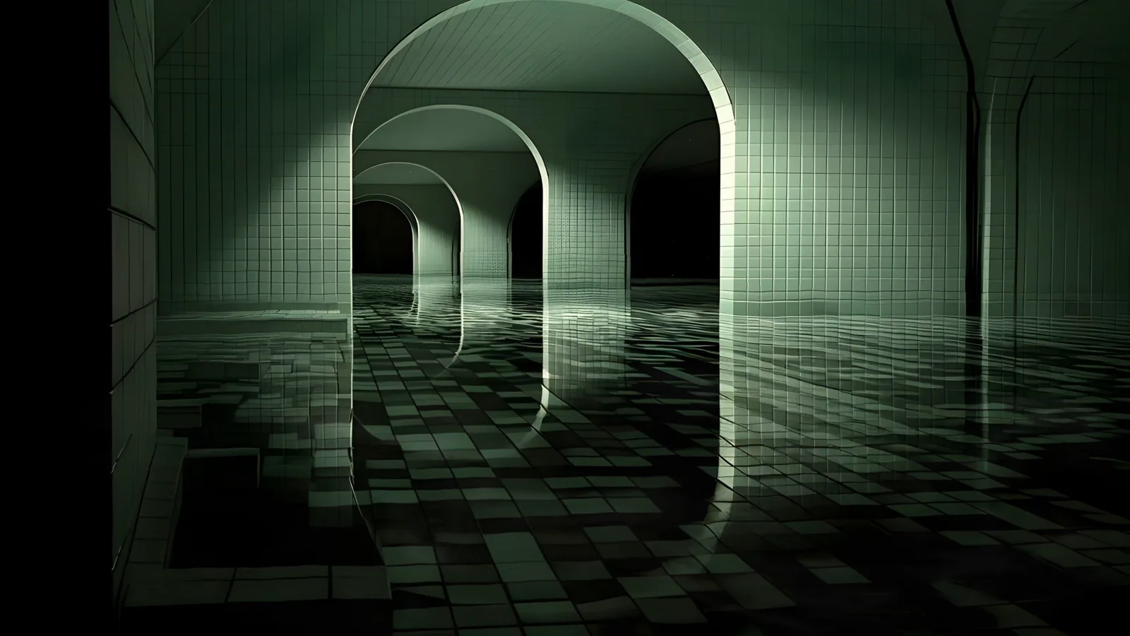 Dark Tiled Backrooms Pool