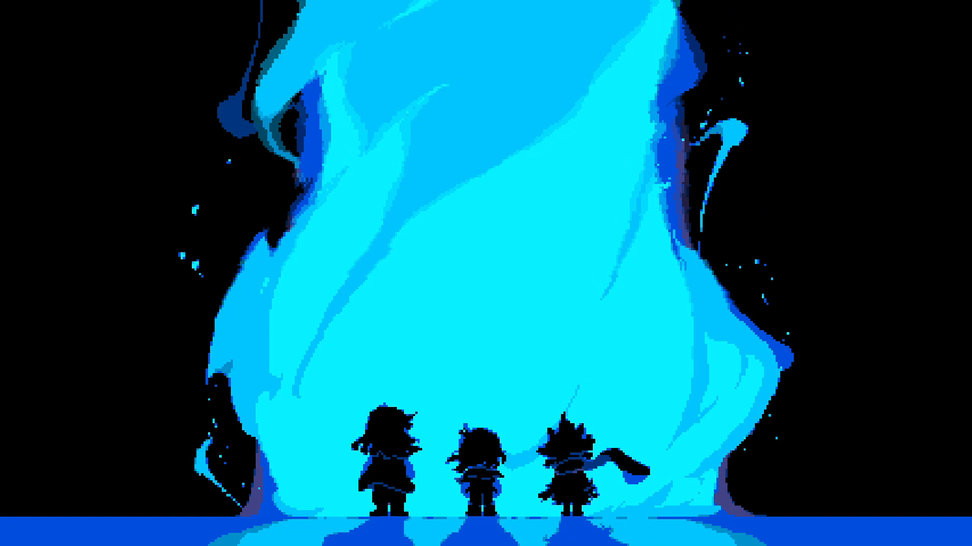 The Fountain with Blue Silhouettes - Deltarune