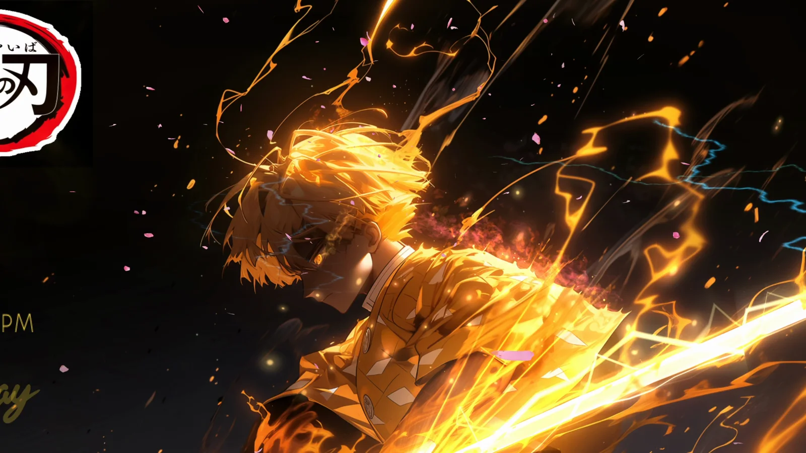 Demon Slayer Zenitsu Flame Sword wallpaper preview