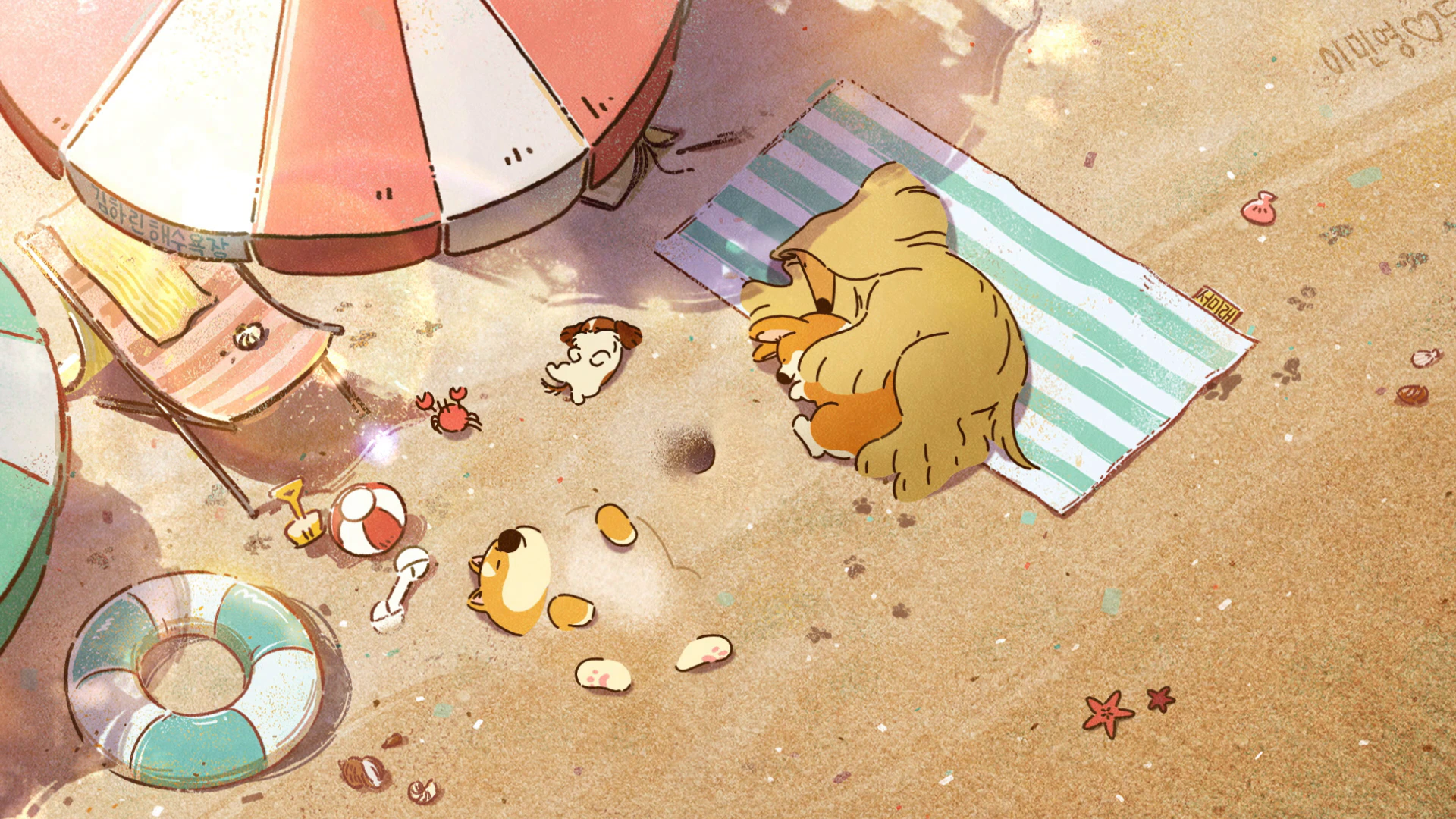 DoggieCorgi Summer Beach Nap