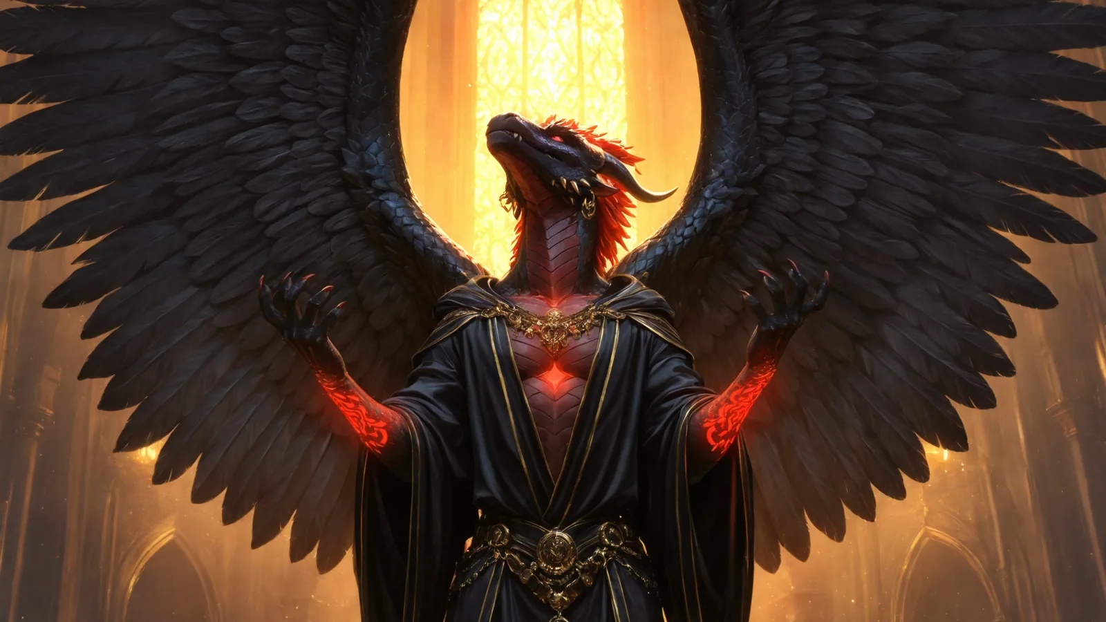 Dragon Priest at a Moonlit Temple