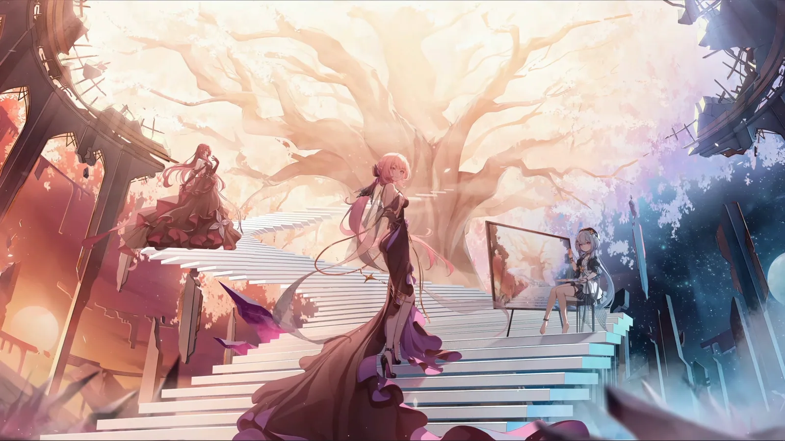 Eden, Elysia, and Griseo in the Realm of Memories - Honkai Impact 3rd