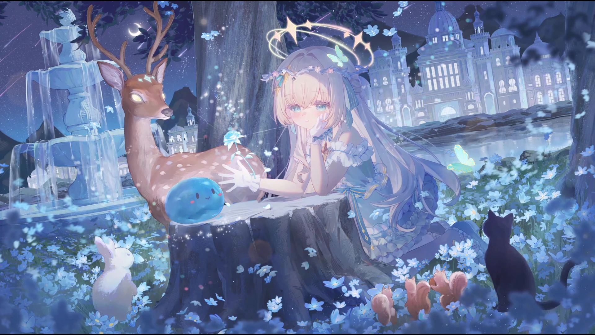 Elf Princess in a Moonlit Forest