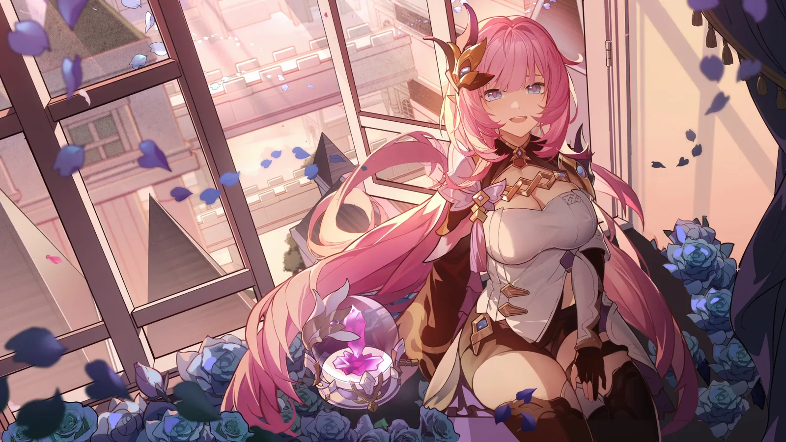 Elysia by a Flower-Filled Window - Honkai Impact 3rd