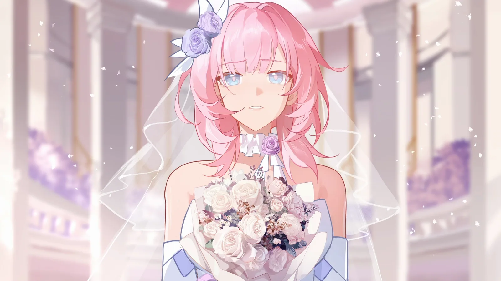 Elysia Holding a Bridal Bouquet - Honkai Impact 3rd