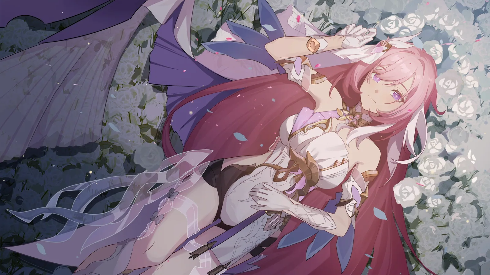 Elysia Resting Beneath Pale Blossoms - Honkai Impact 3rd