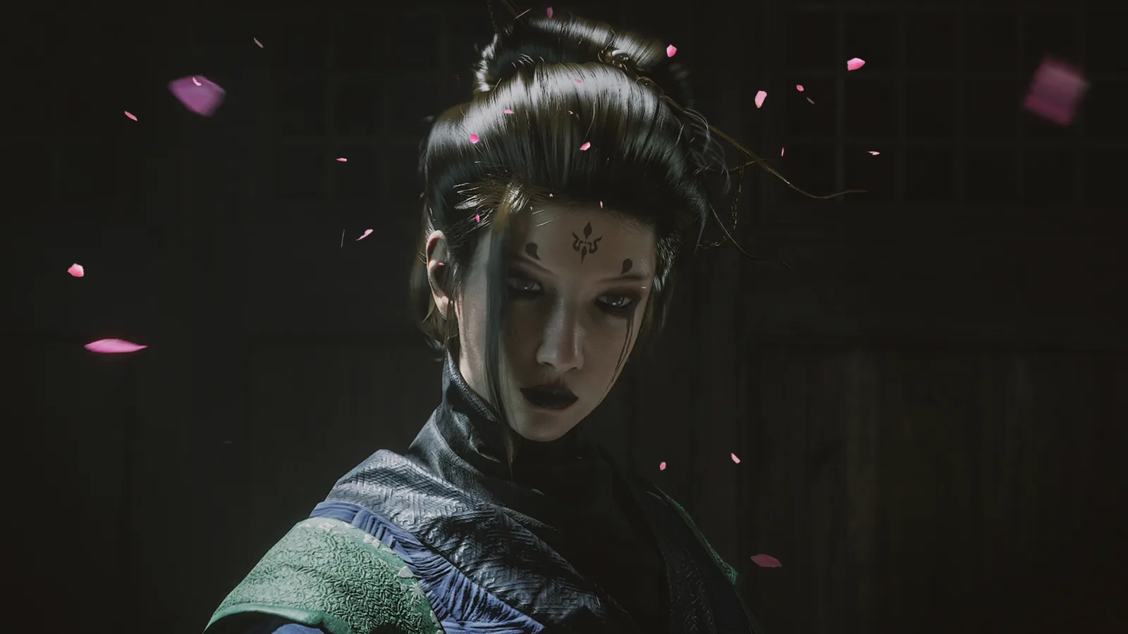 Female Warrior with Falling Petals - Black Myth: Wukong