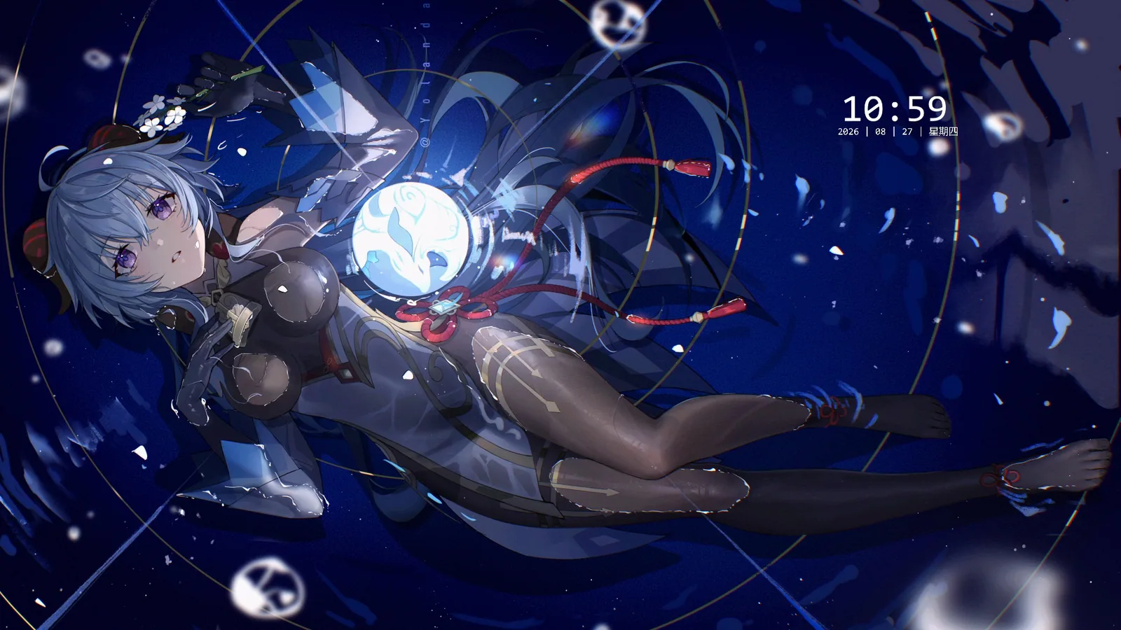 Ganyu Beneath a Starry Clock - Genshin Impact
