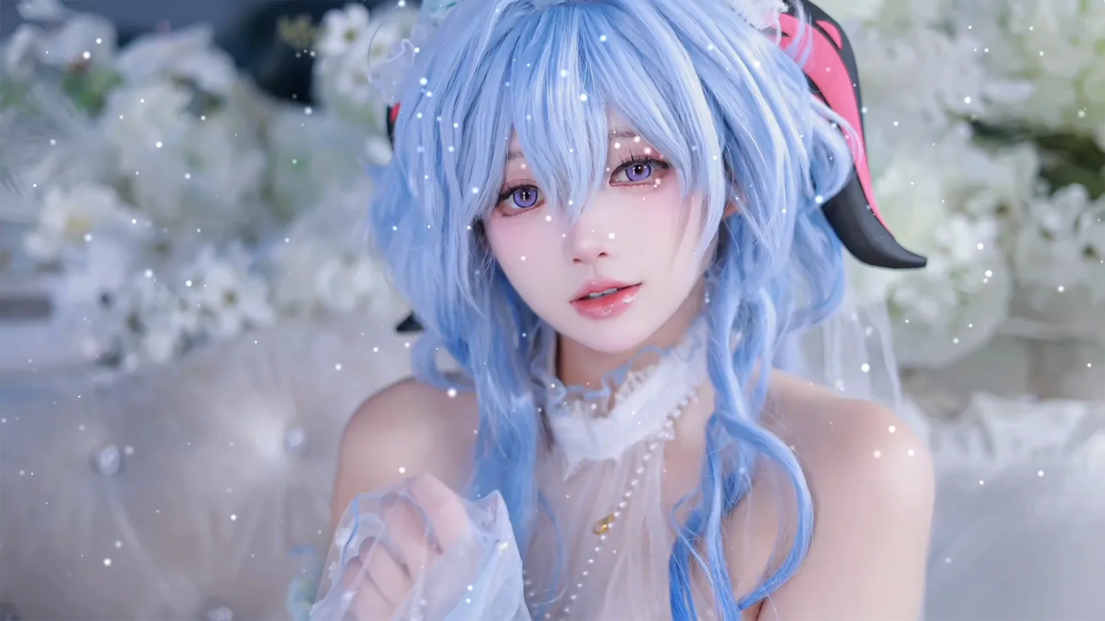 Ganyu Cosplay Among White Blossoms - Genshin Impact