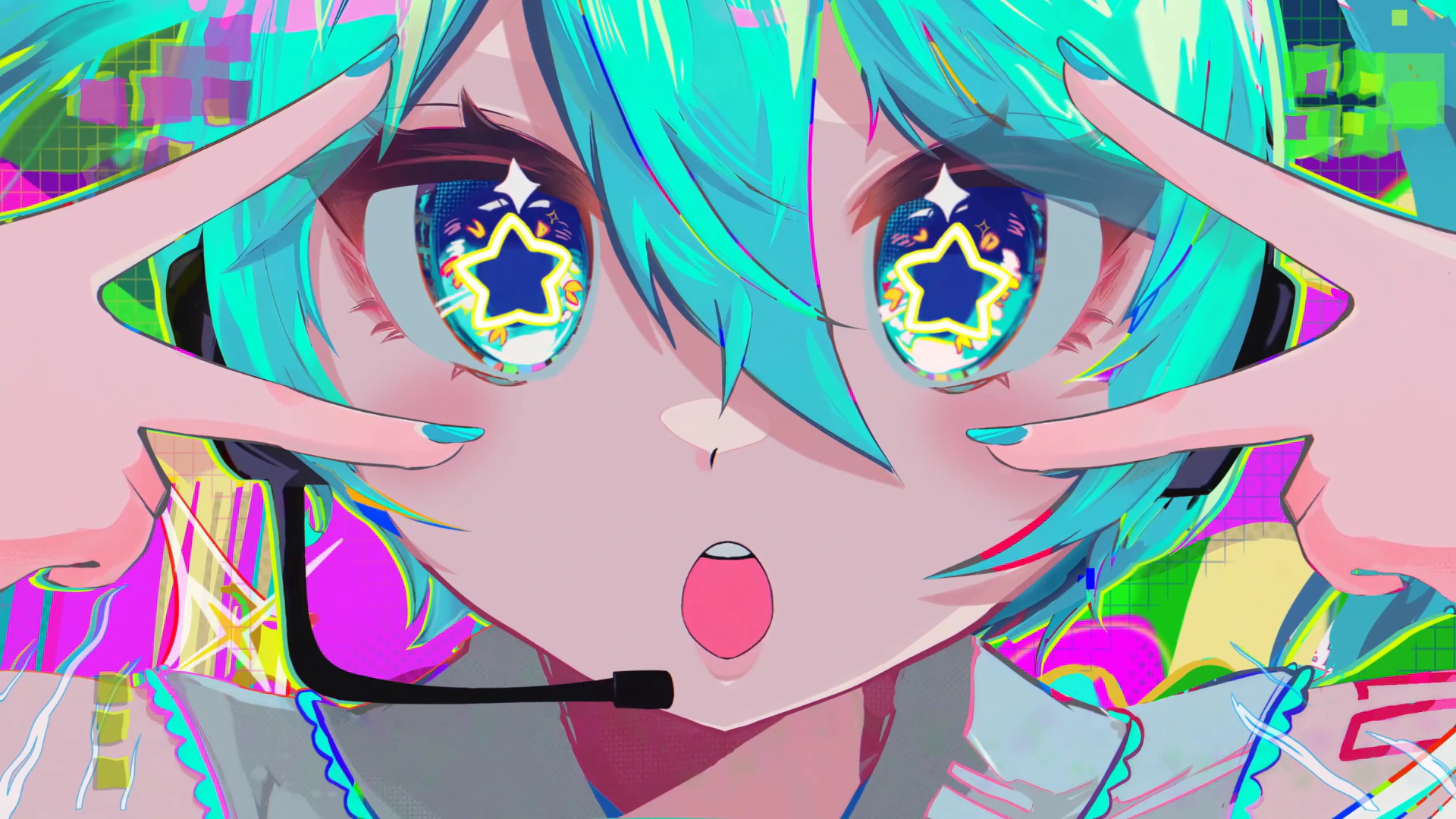 Hatsune Miku with Starry Eyes