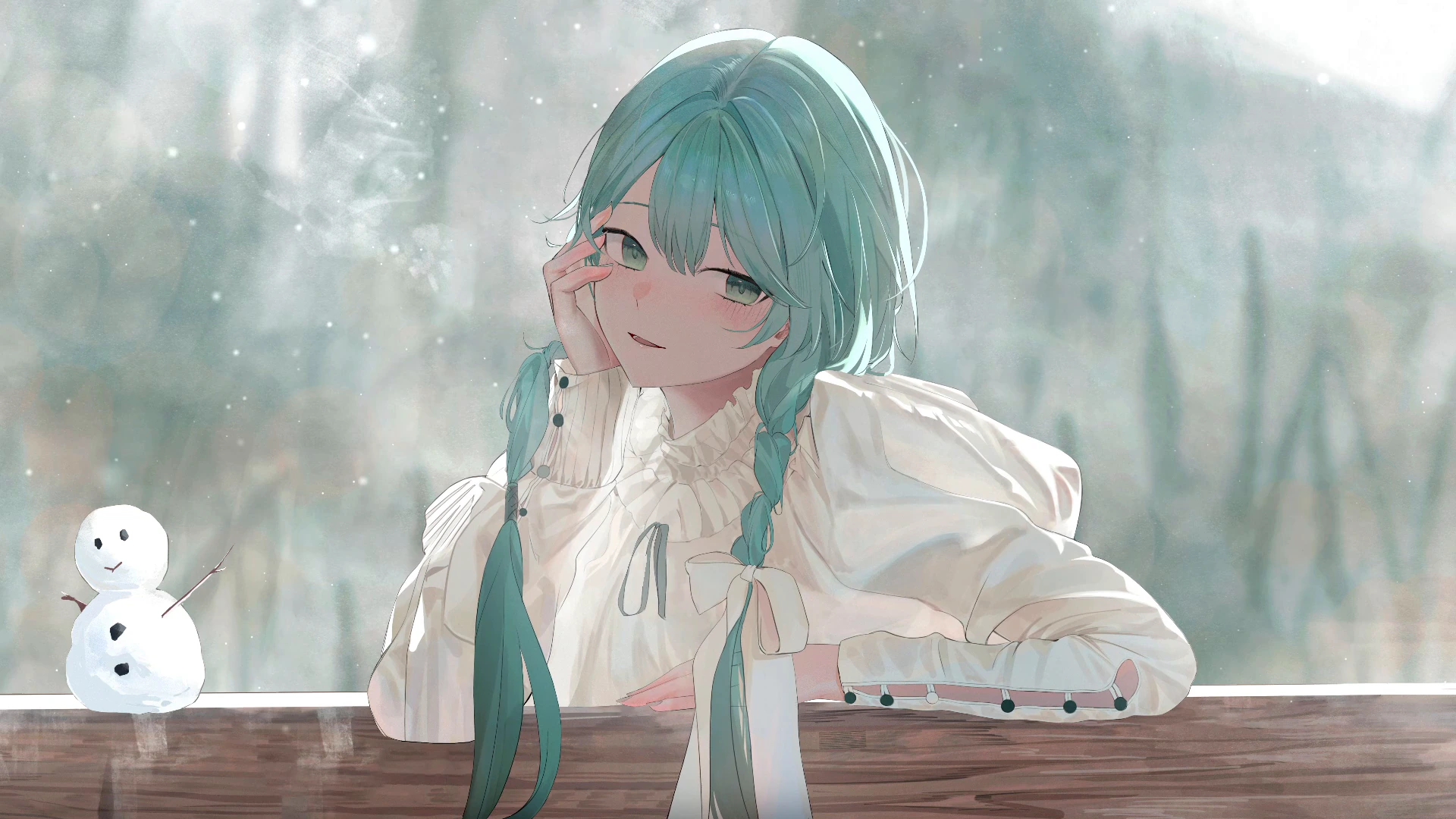 Hatsune Miku at a Winter Window