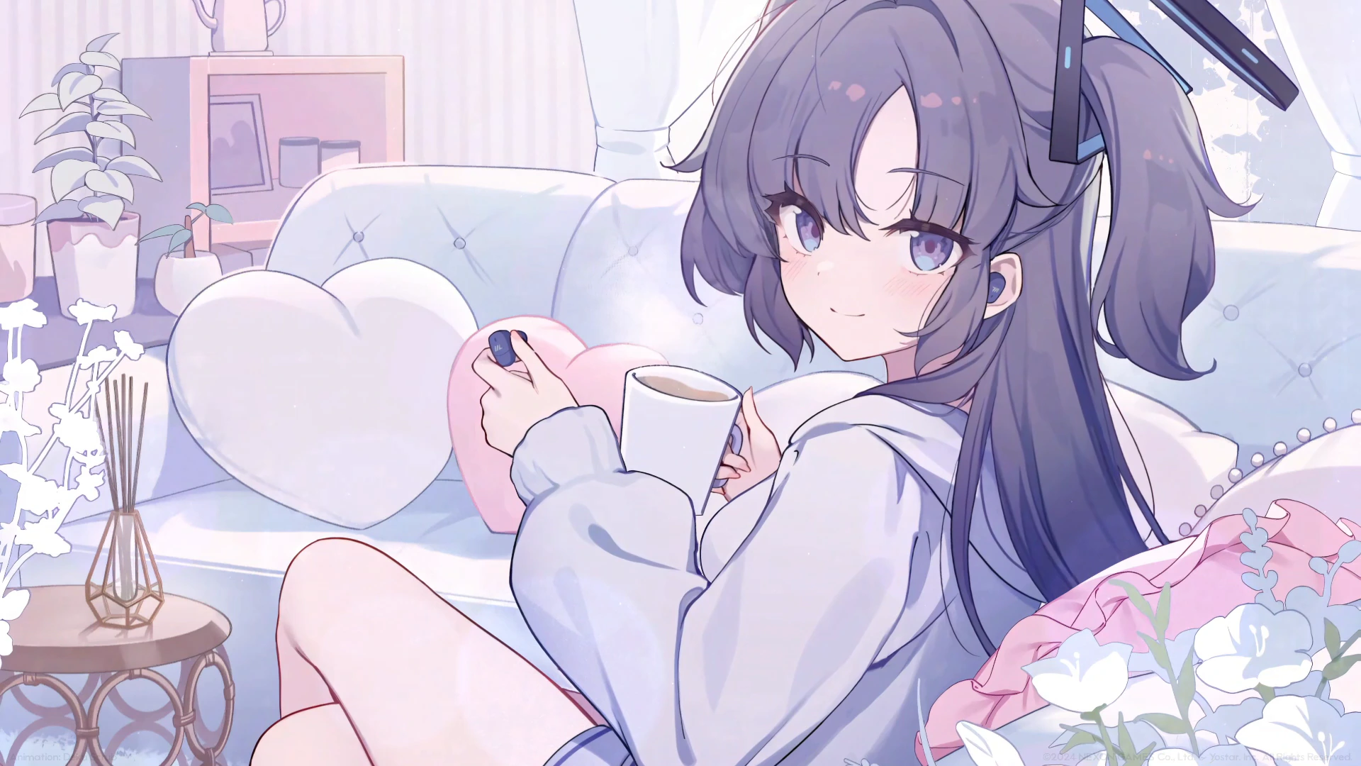 Hayase Yuuka в уютной комнате - Blue Archive