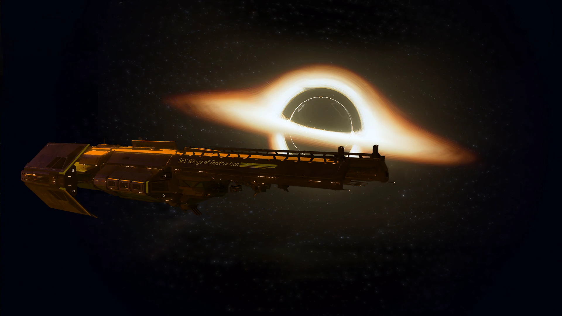 Helldivers 2 Destroyer Near a Black Hole