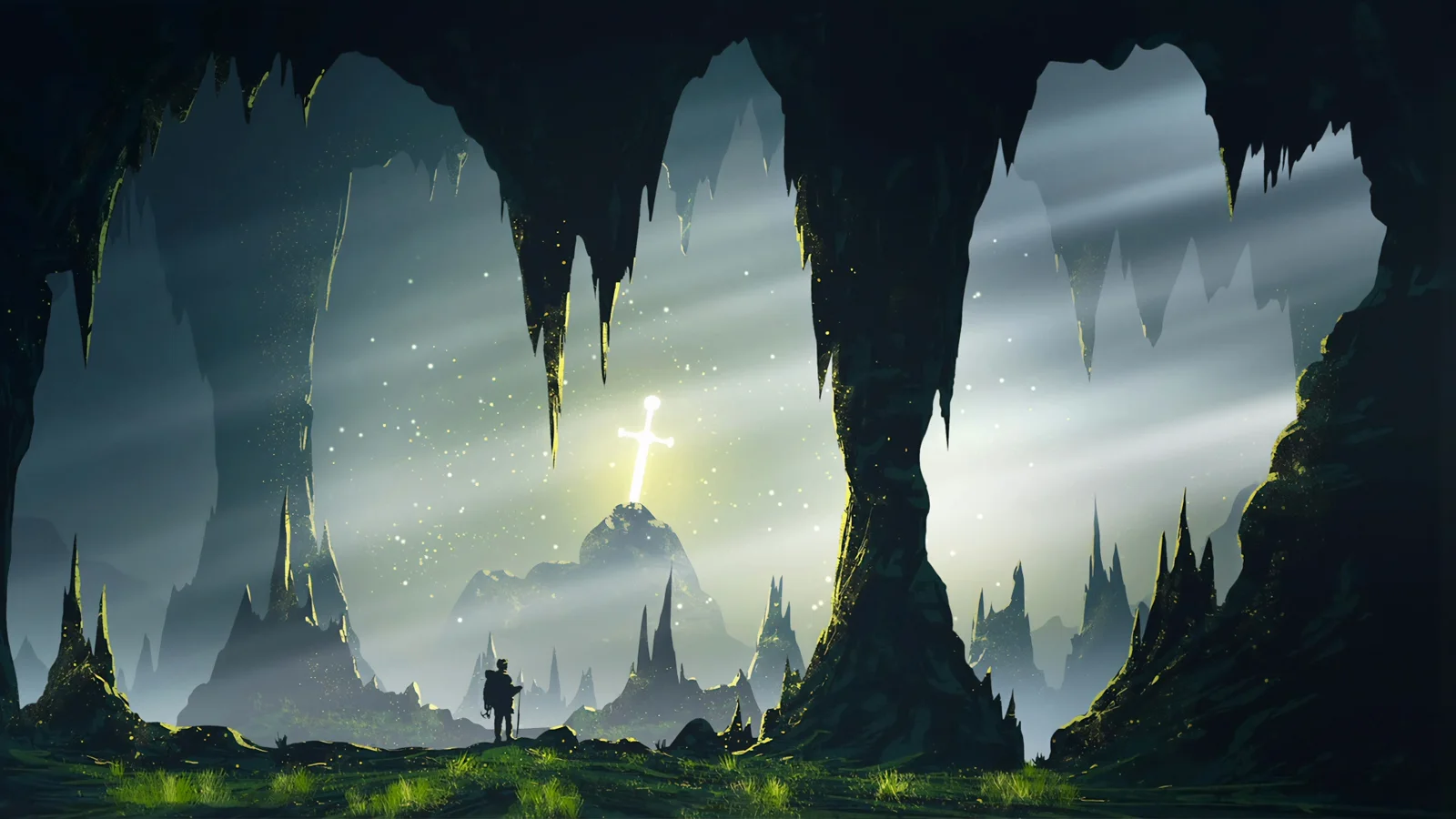 Holy Sword in an Enchanted Cave wallpaper preview