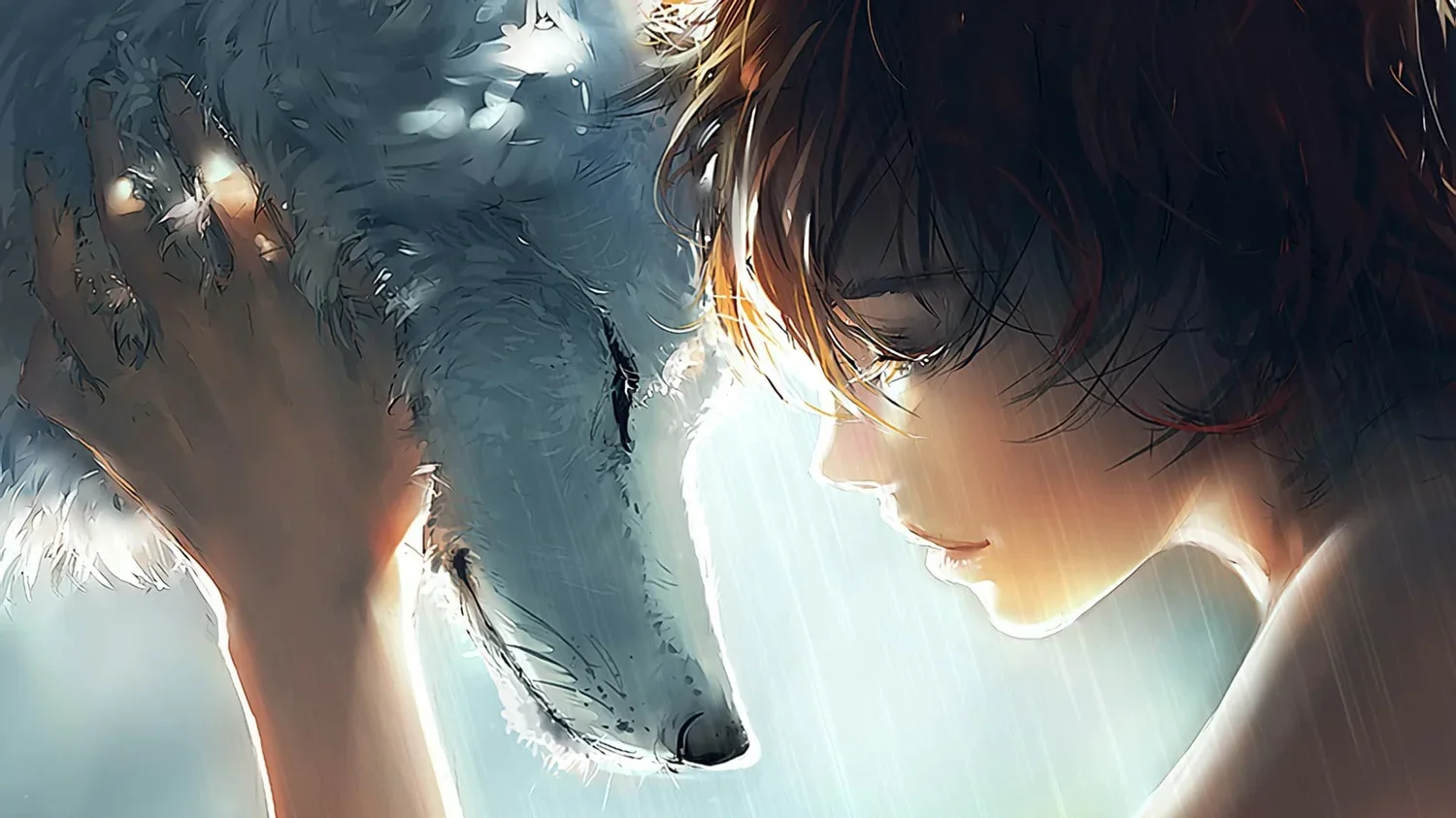 Human and Wolf Connection wallpaper preview