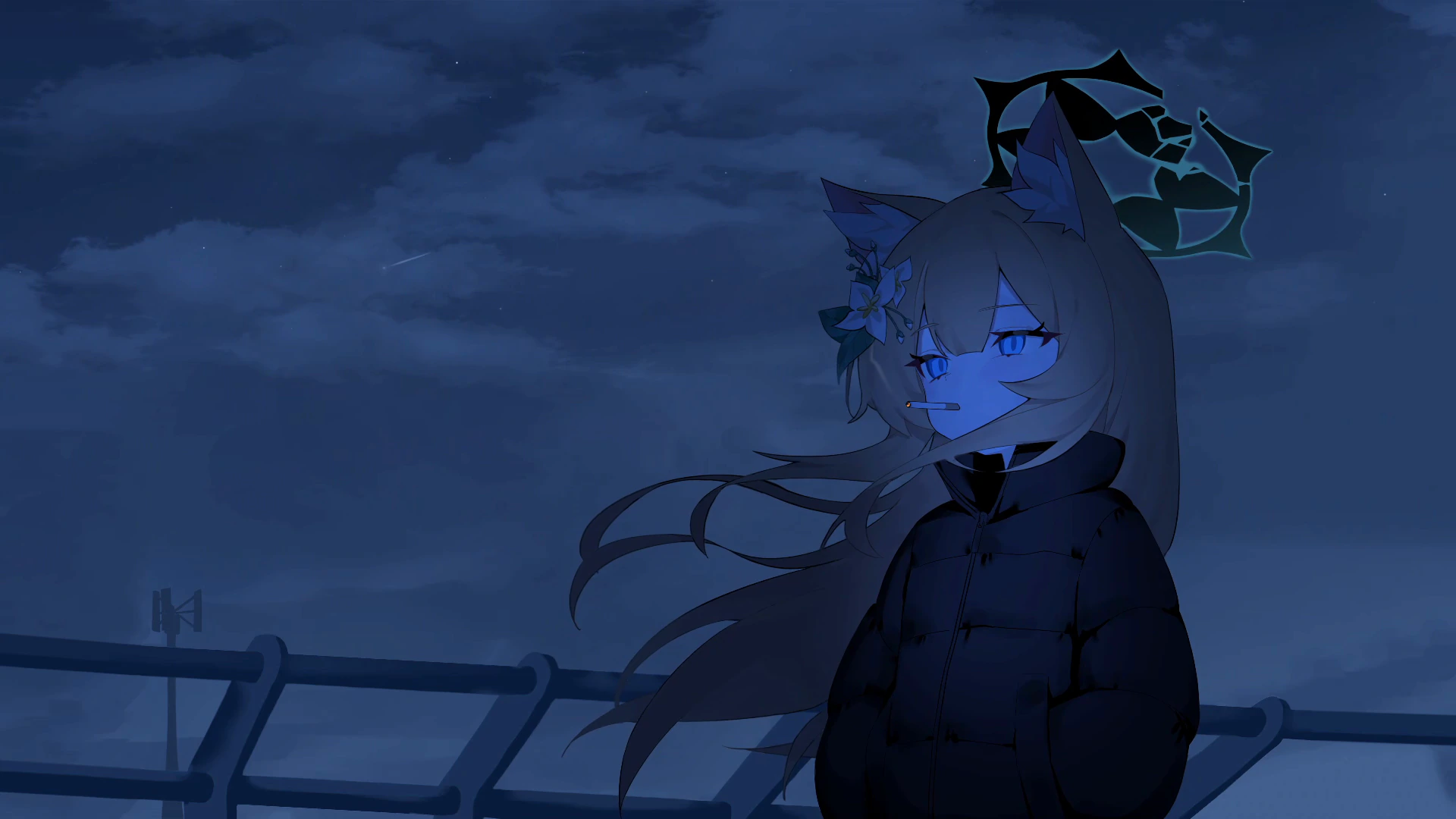 Iochi Mari on a Blue Night - Blue Archive