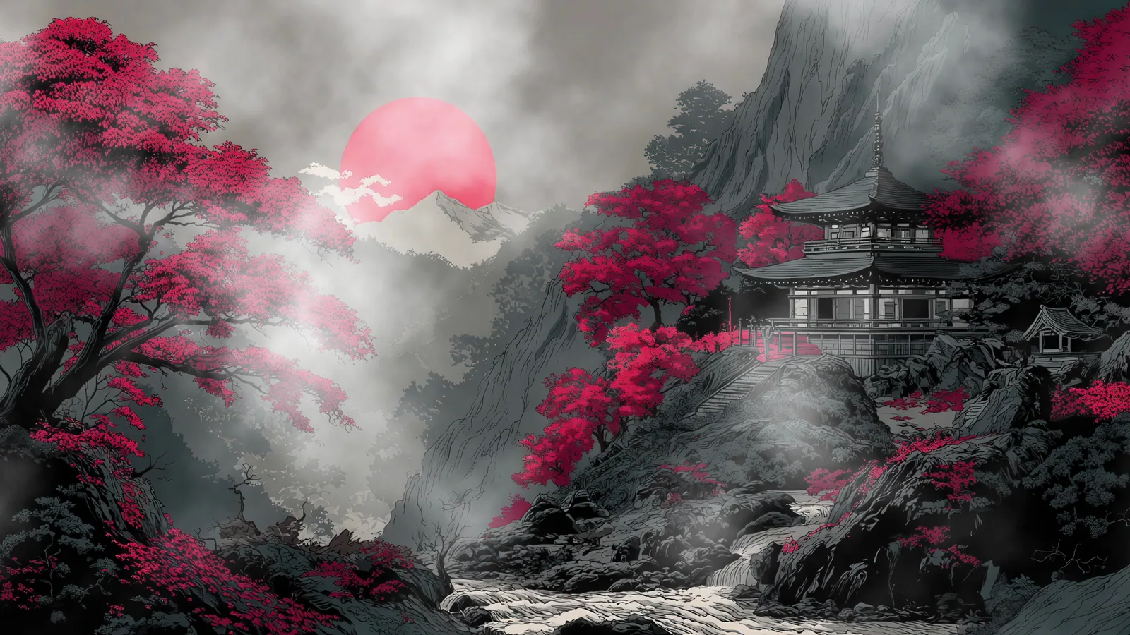 Japanese Mountain Temple