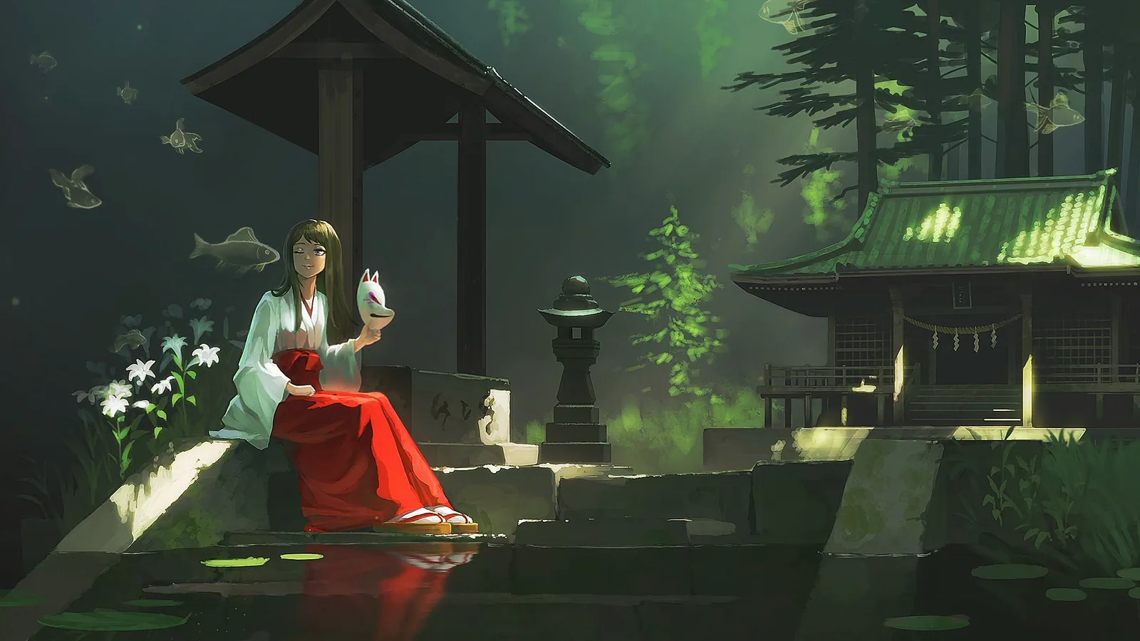 Japanese Temple Priestess