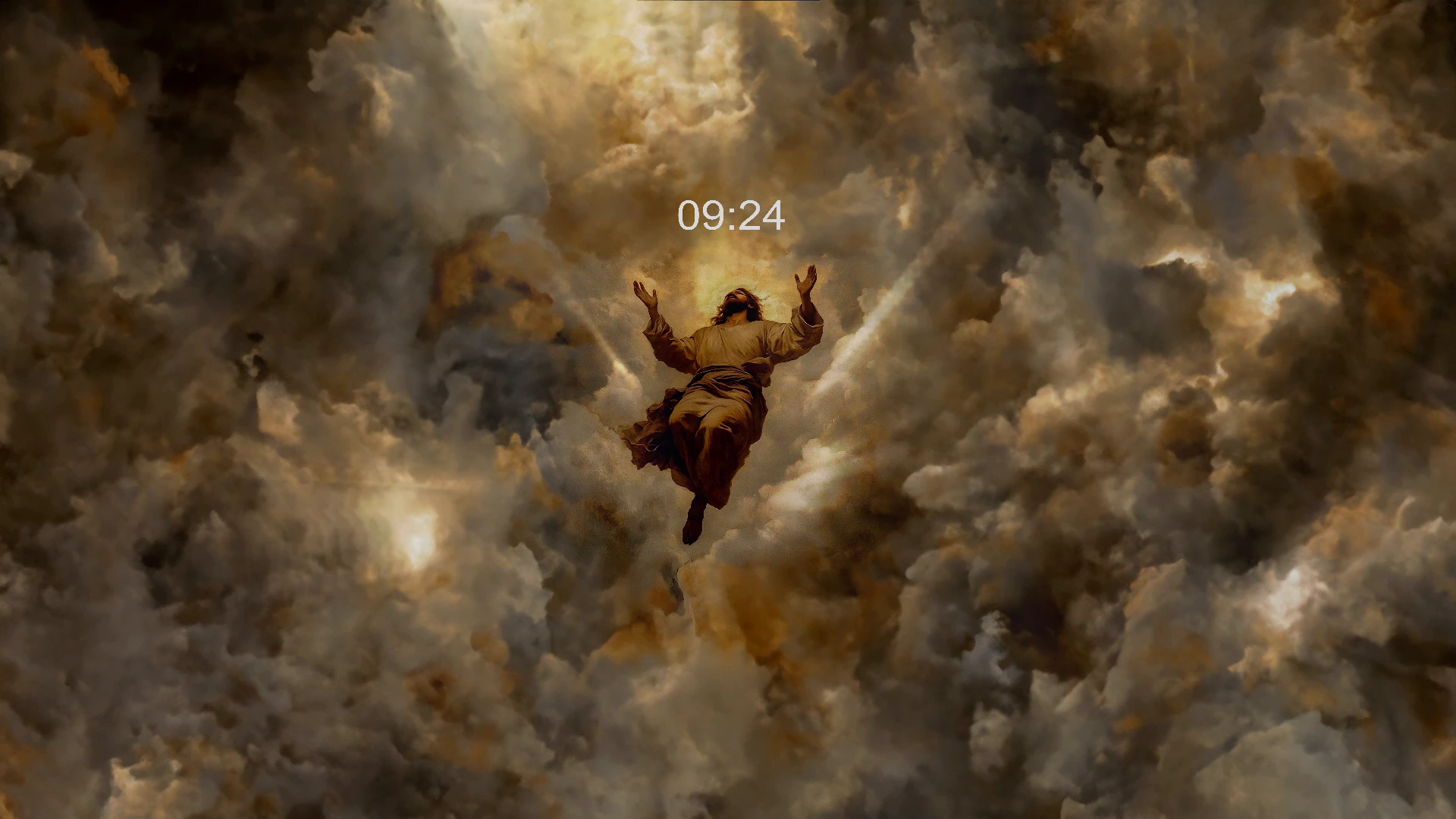 Jesus among Golden Clouds