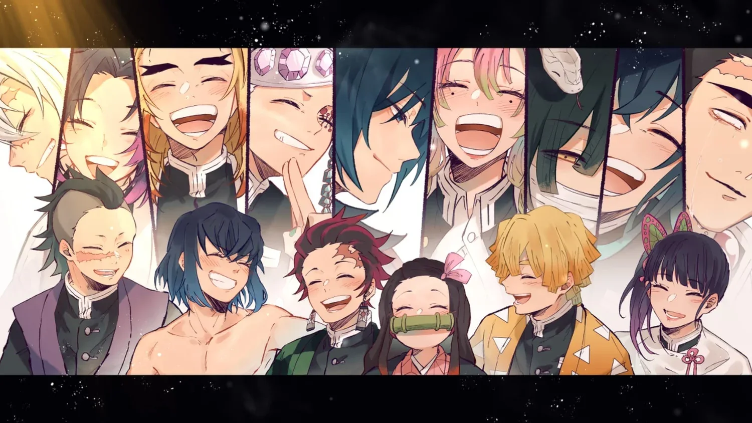 Joyful Characters Smiling