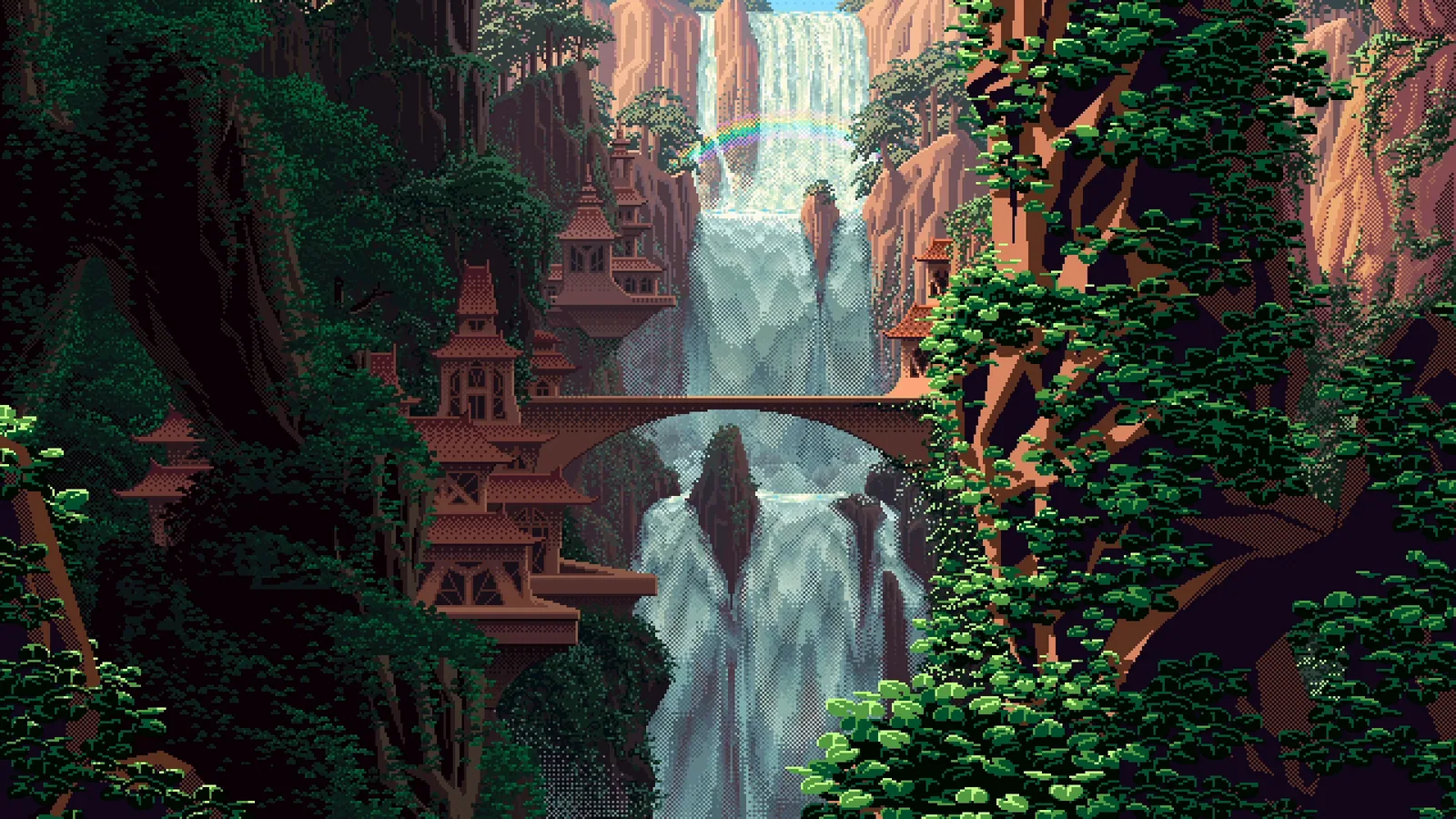 Jungle Temple Waterfalls