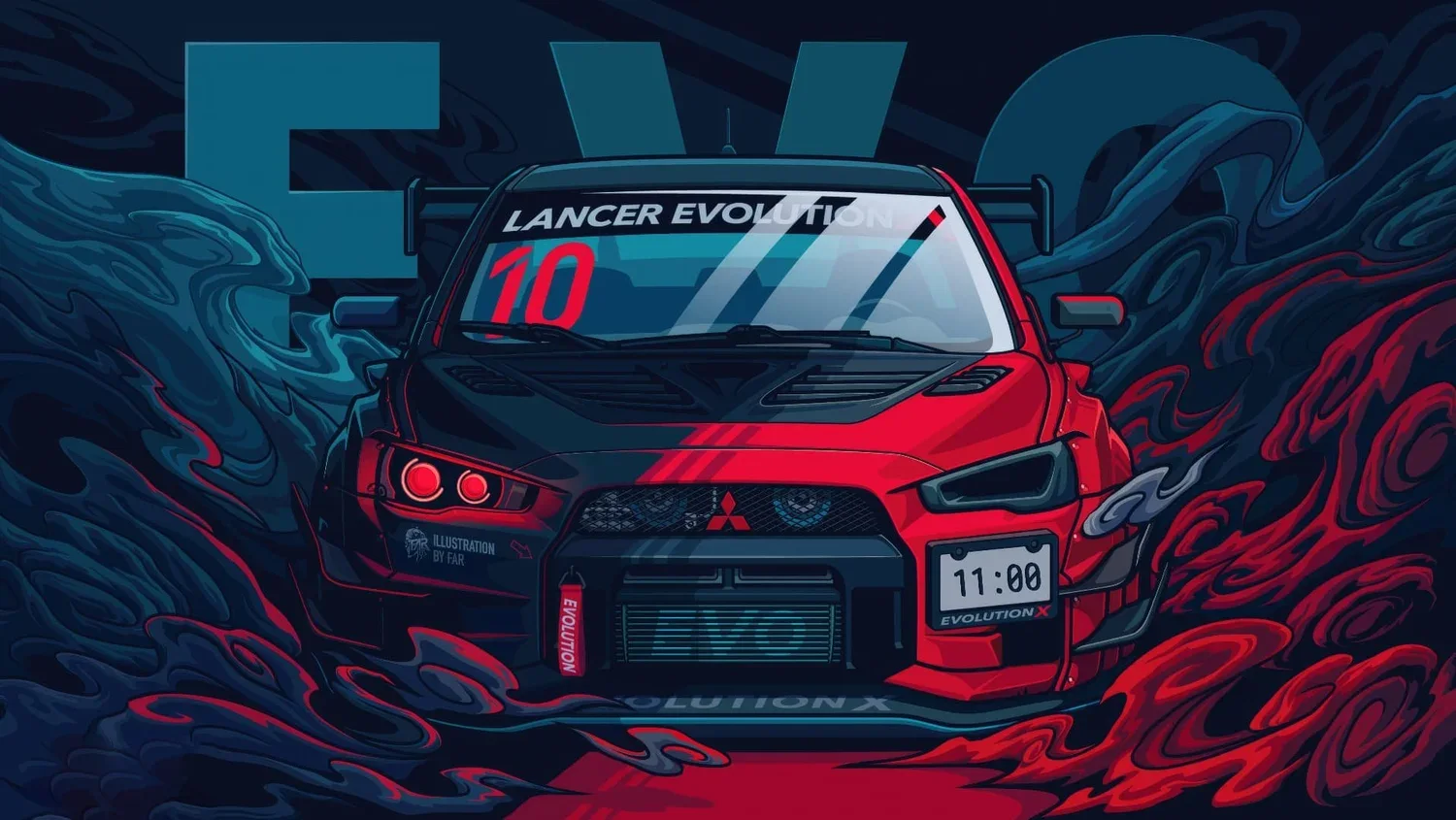 Lancer EVO X Smoke Tires