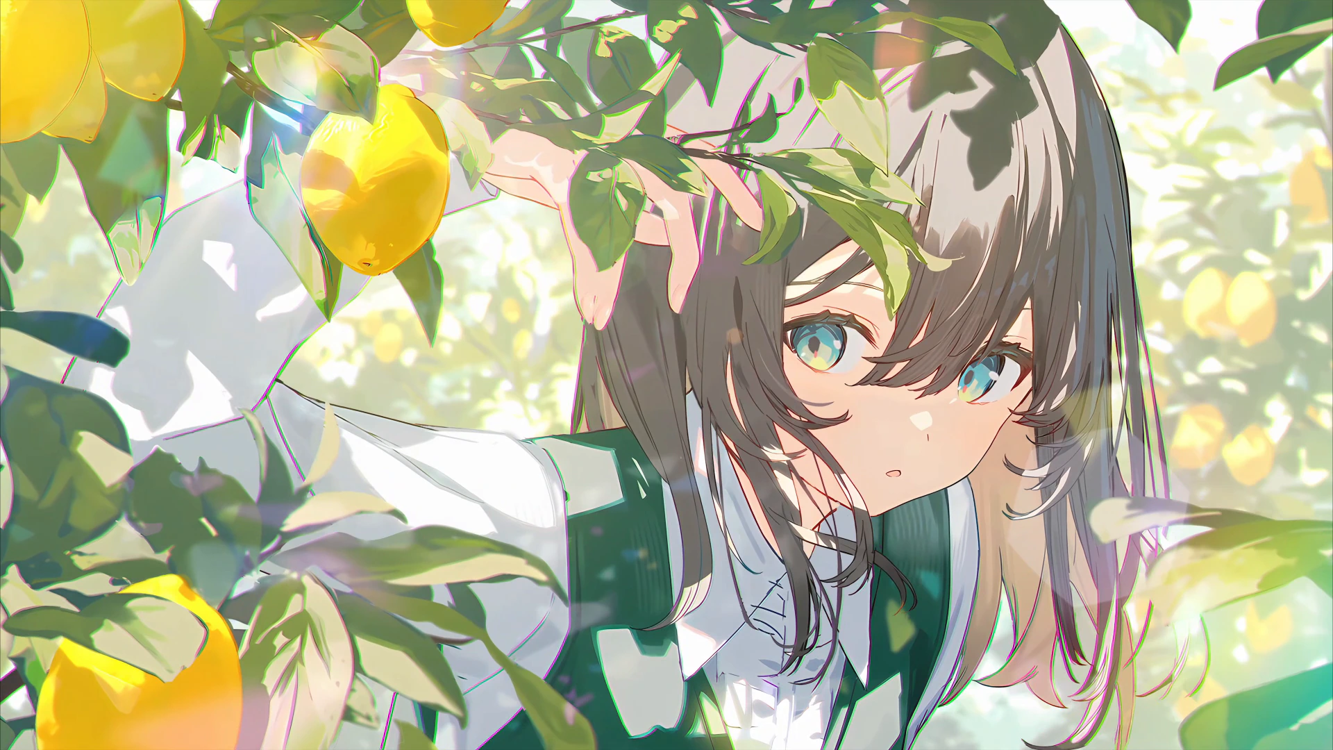 Lemon Girl among Sunlit Leaves