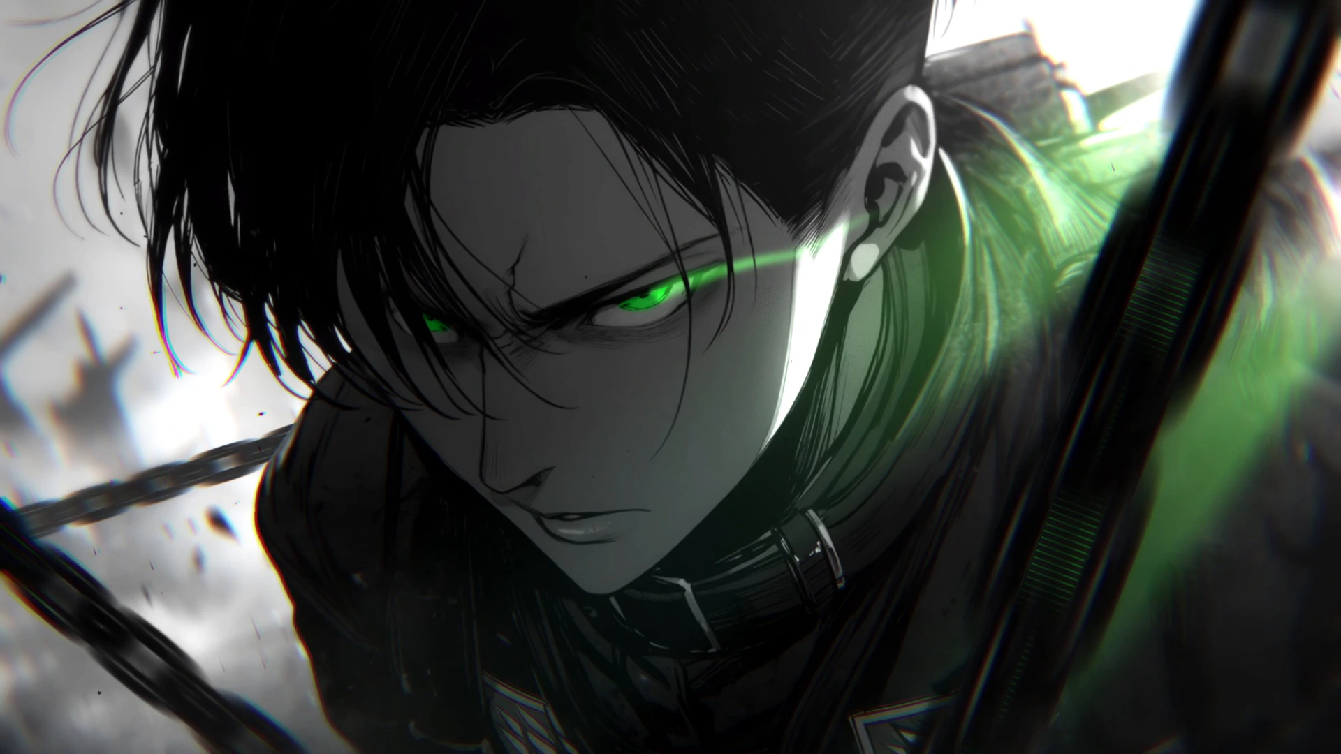 Levi Ackerman with Green Eyes - Attack on Titan