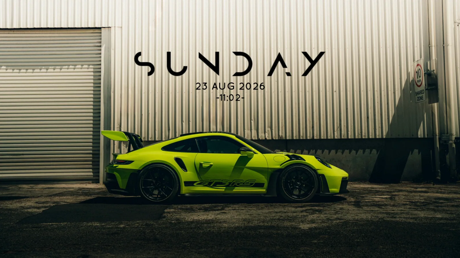 Lime Porsche 911 GT3 RS at the Garage