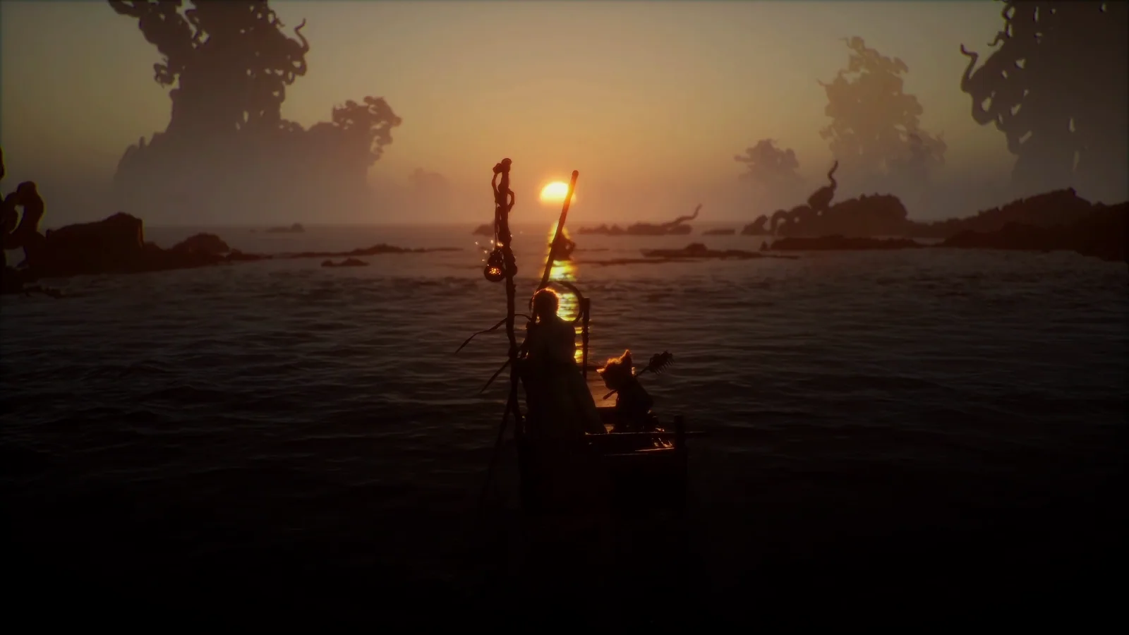 Lone Warrior at Sunset - Black Myth: Wukong