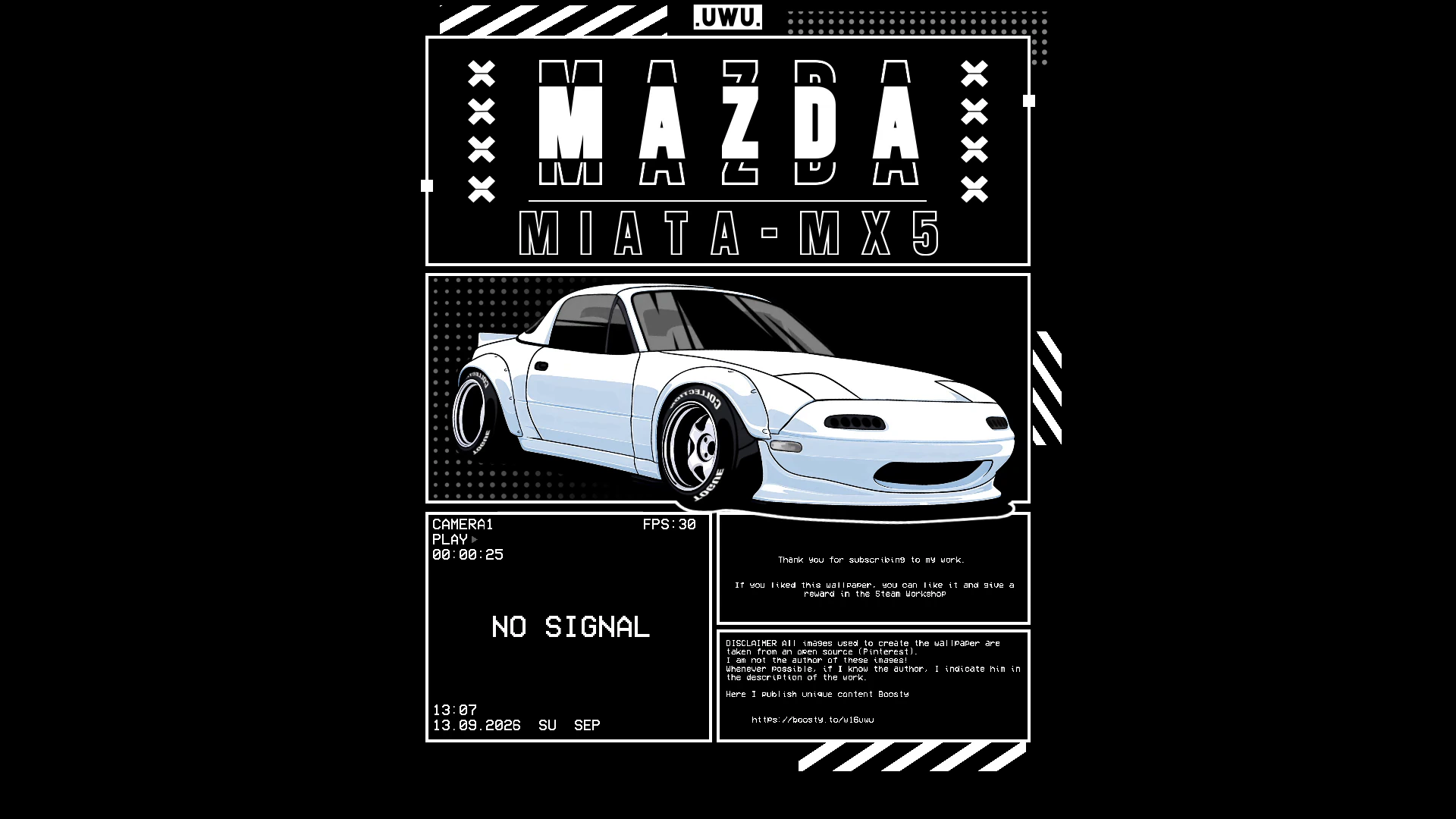 Mazda MX-5 em um painel retrô